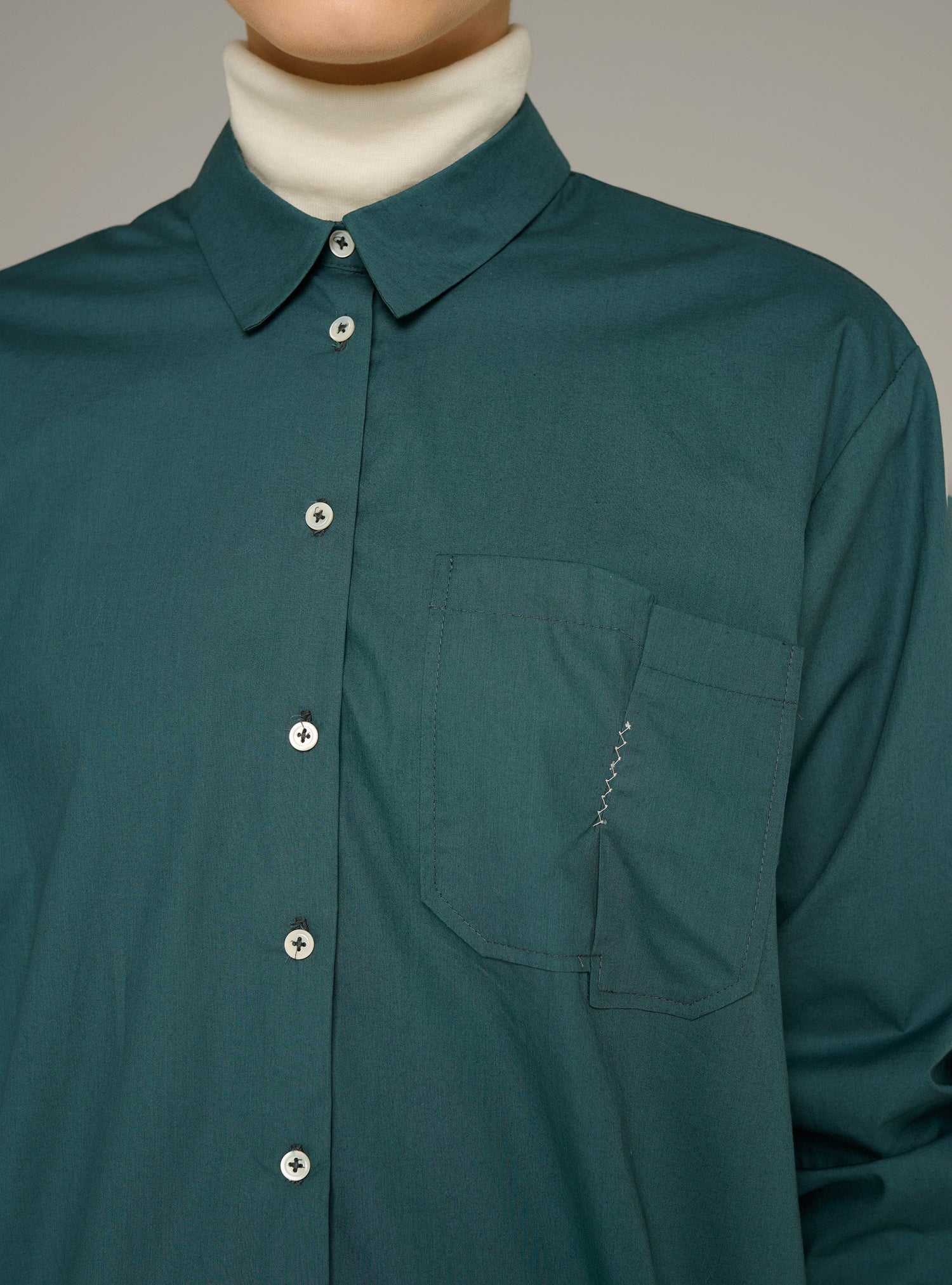 Cotélac acoté chemise manches longues en popeline de coton biologique