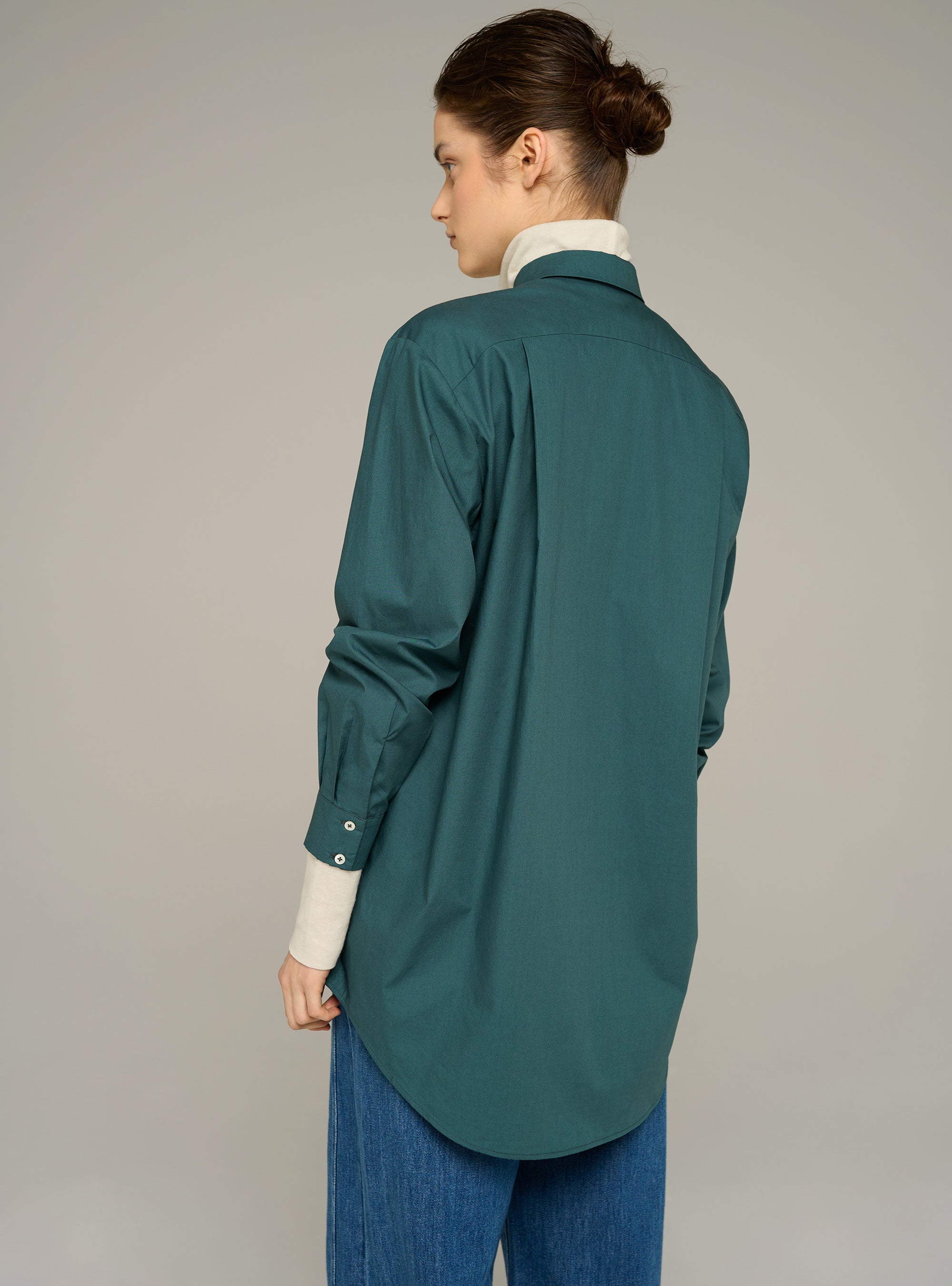 Cotélac acoté chemise manches longues en popeline de coton biologique