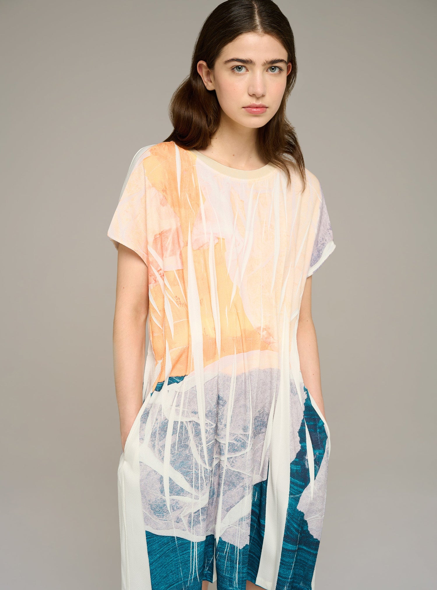 Robe courte cintrée imprimée acoté 