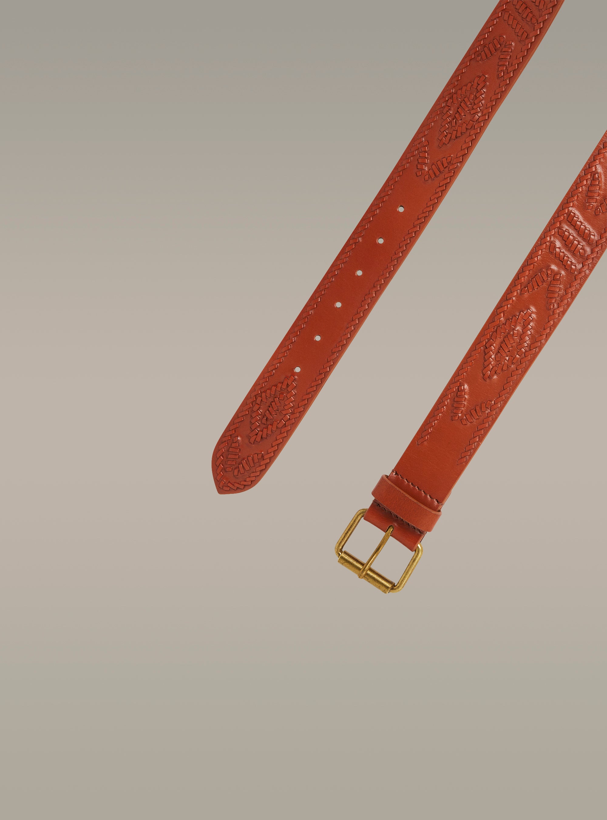 Ceinture tressée en cuir