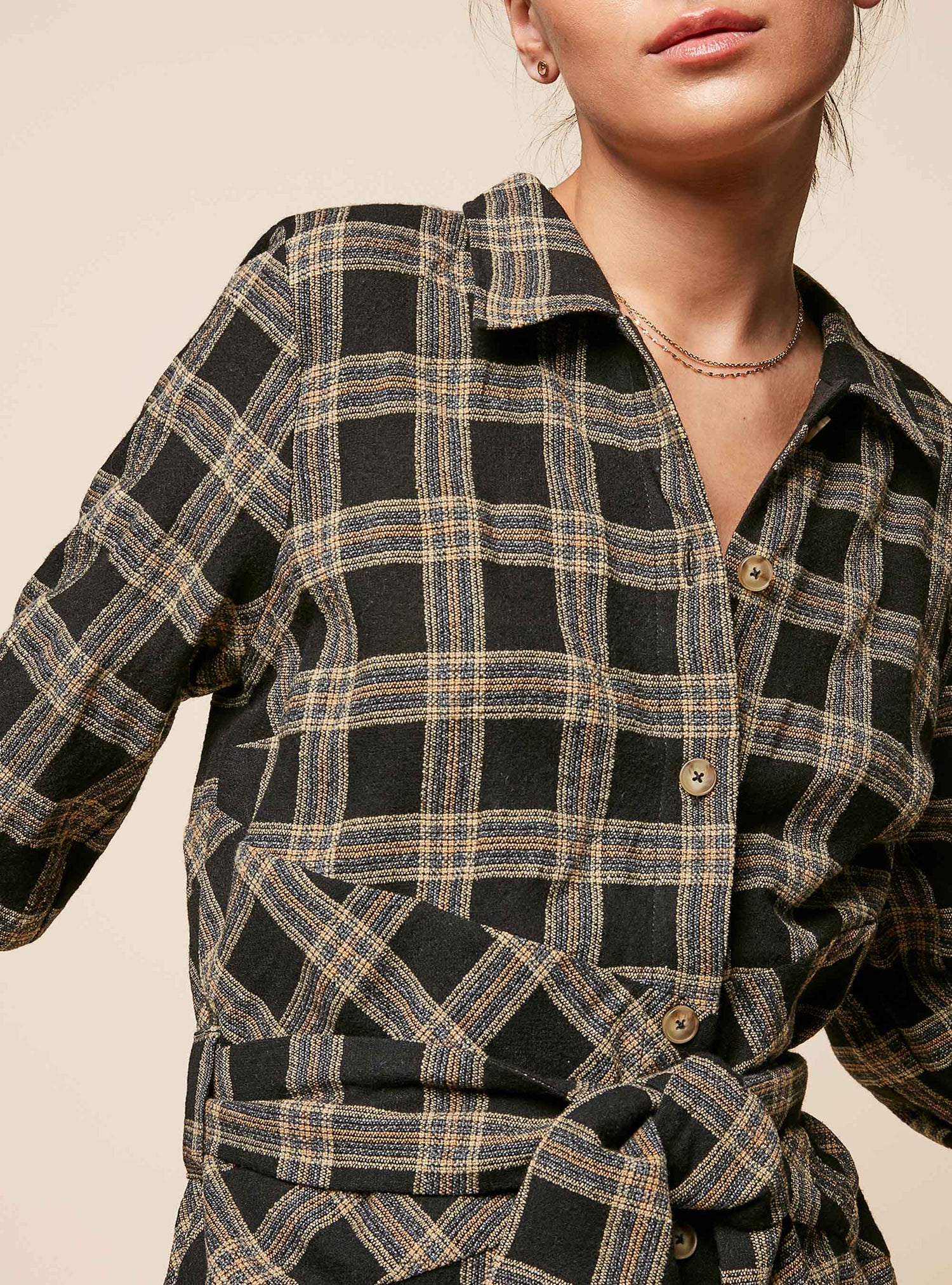 Checked Shirt Dress