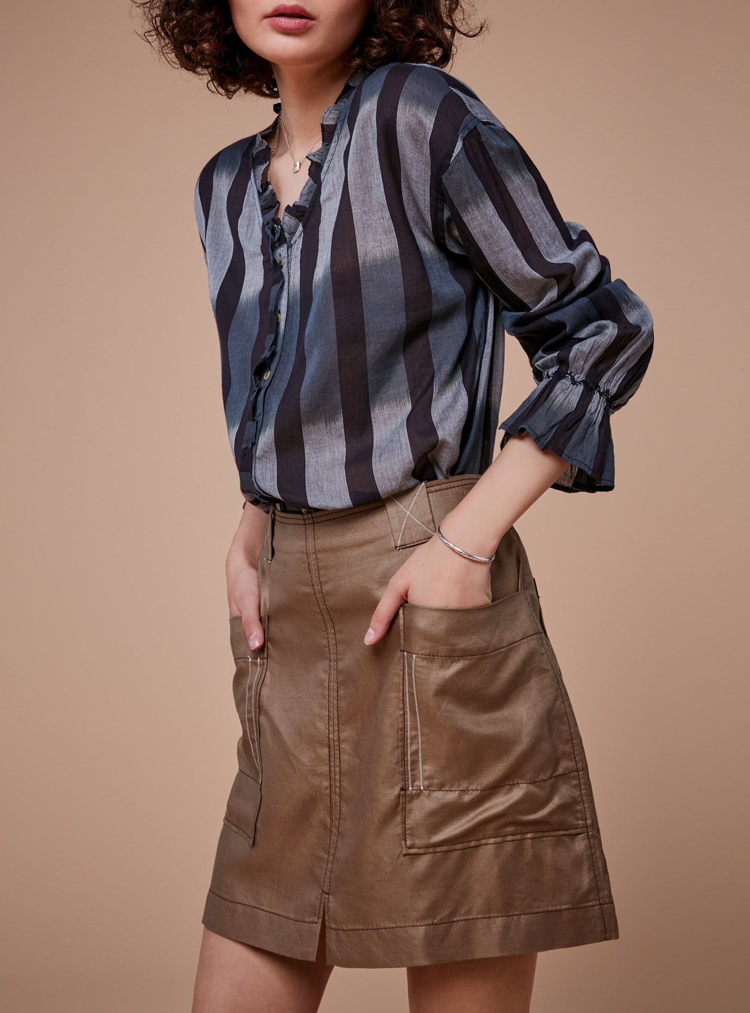 High Waisted Tencel Skirt