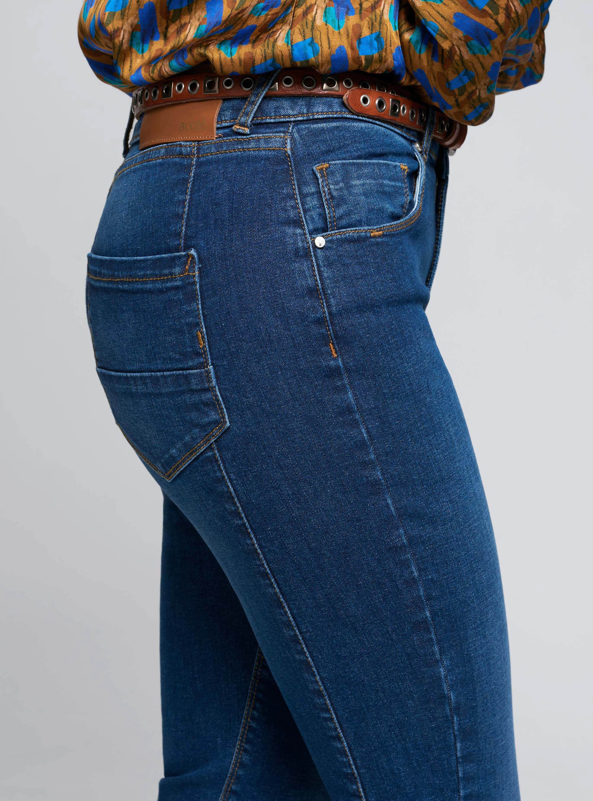 slim stretch blue jeans