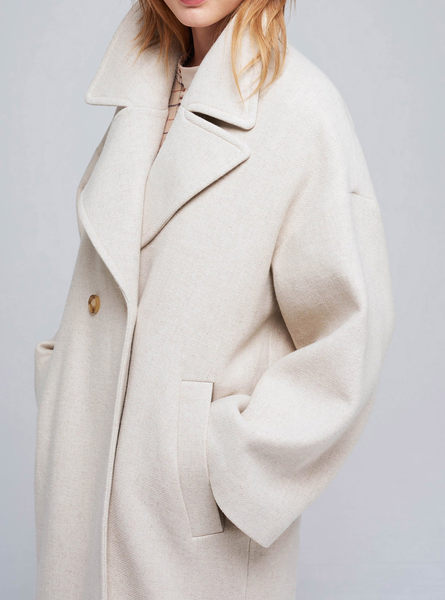 Manteau en laine et lin