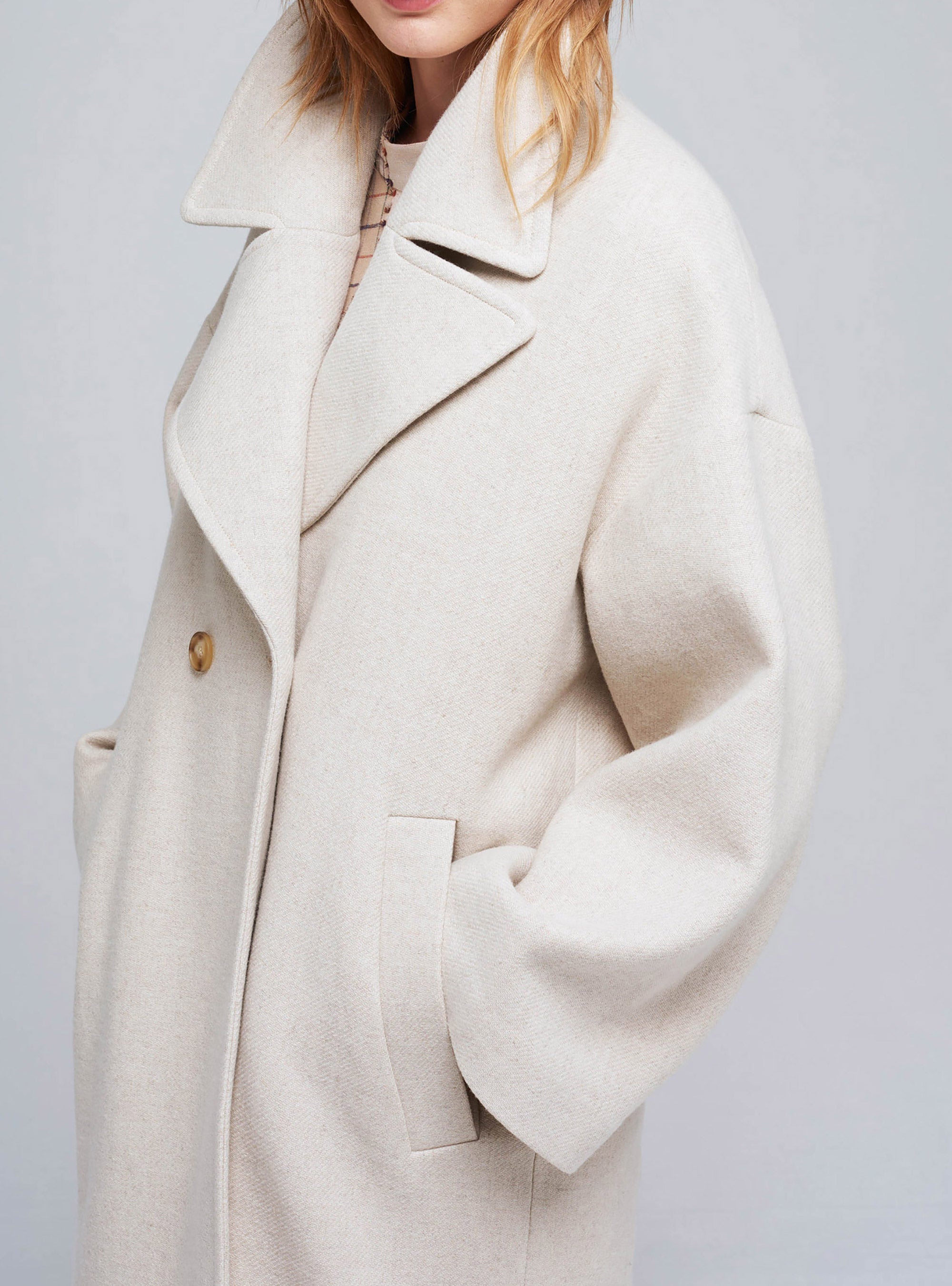 Manteau en laine et lin