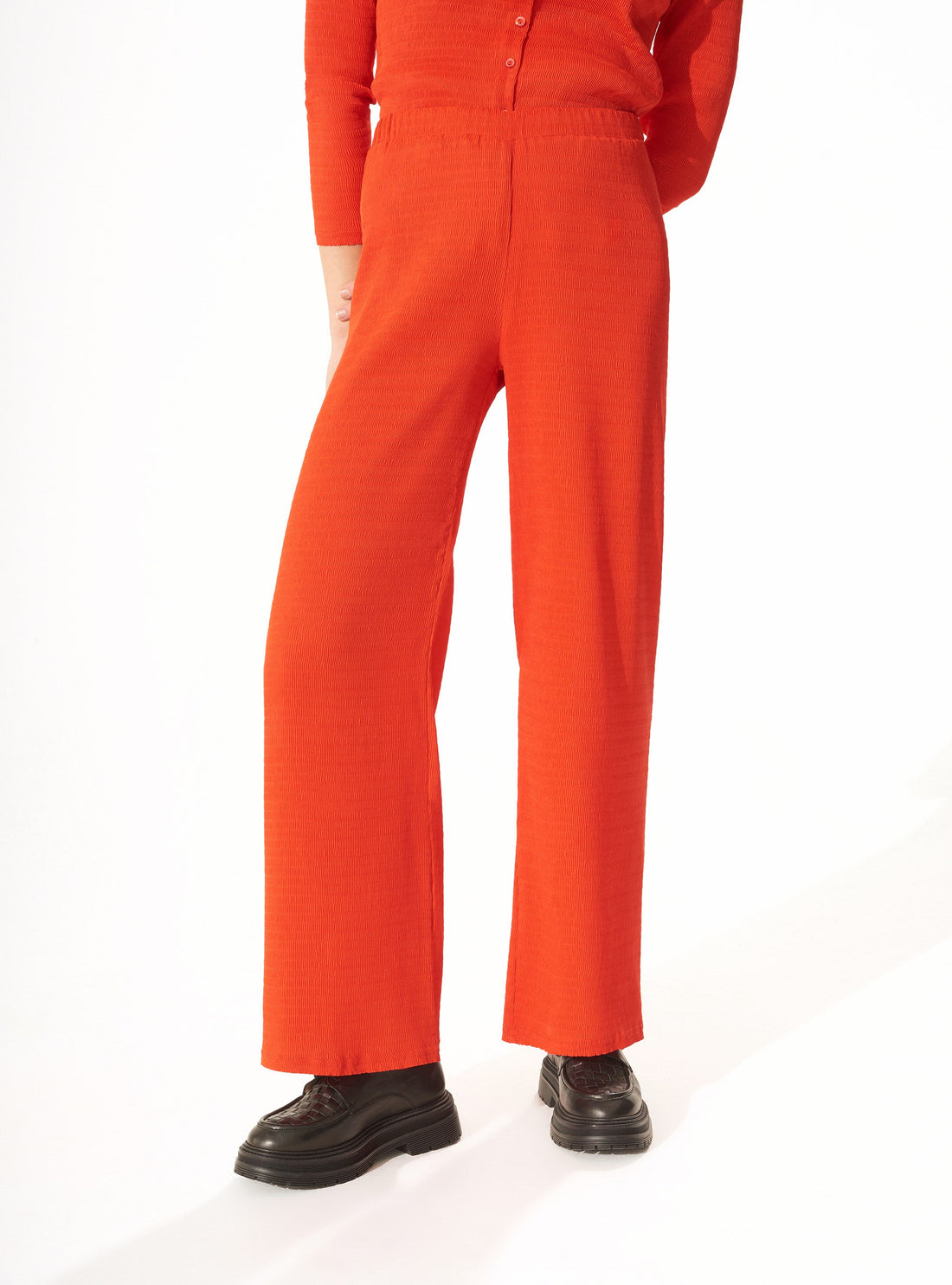 Pantalon large bouillonné Cerise