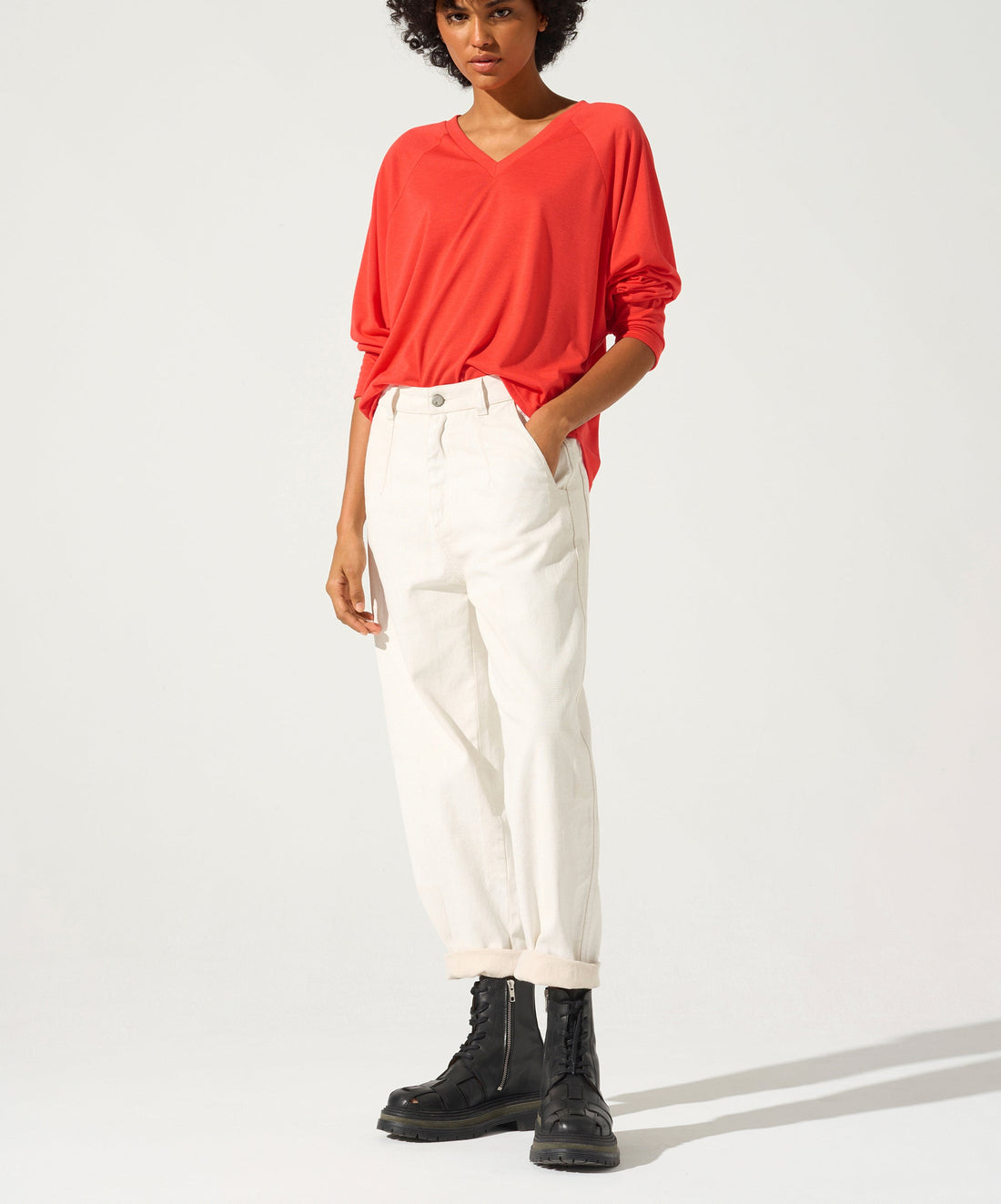 Pleated T-shirt