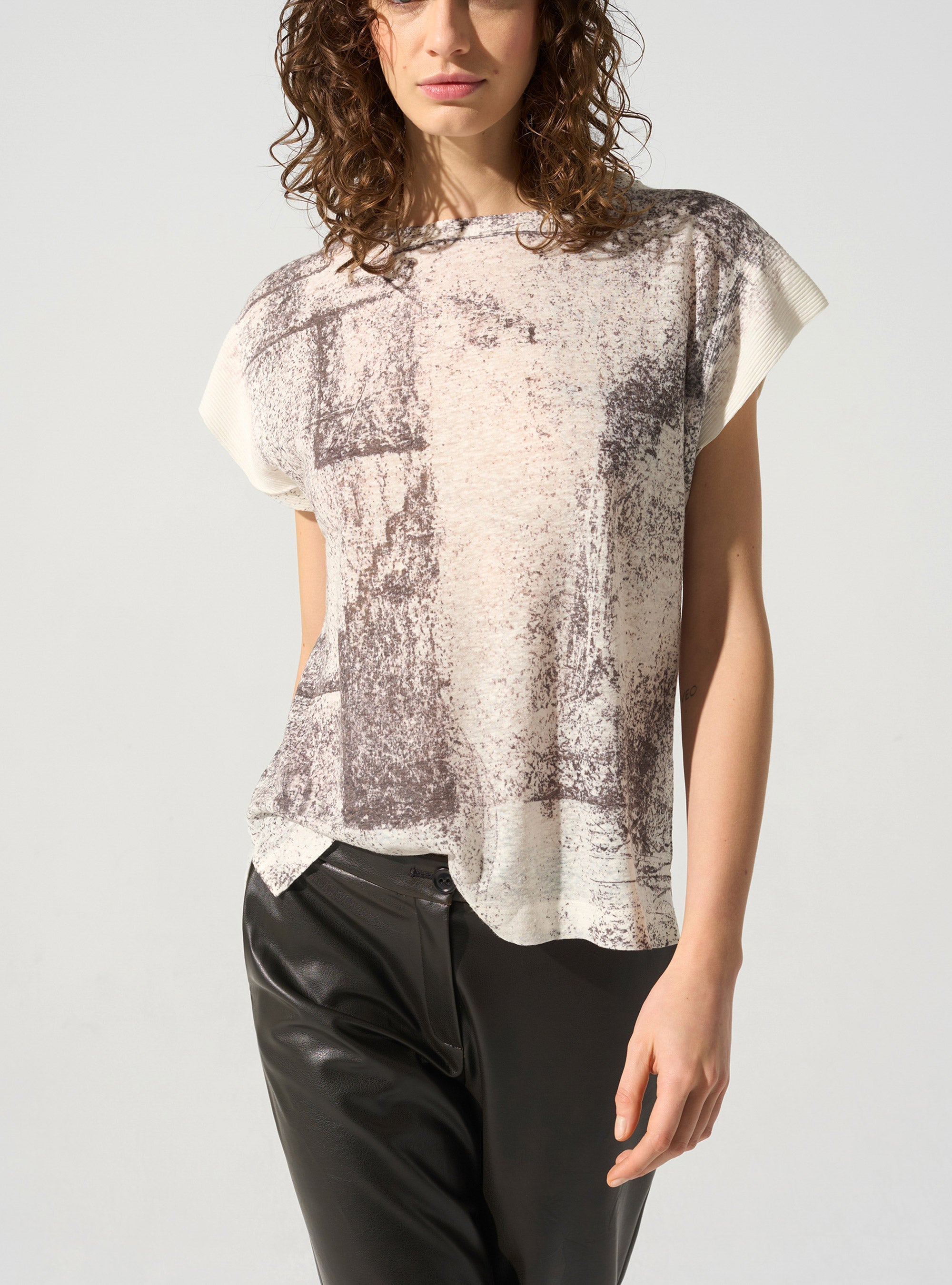 T-shirt manches plissées Cotélac 