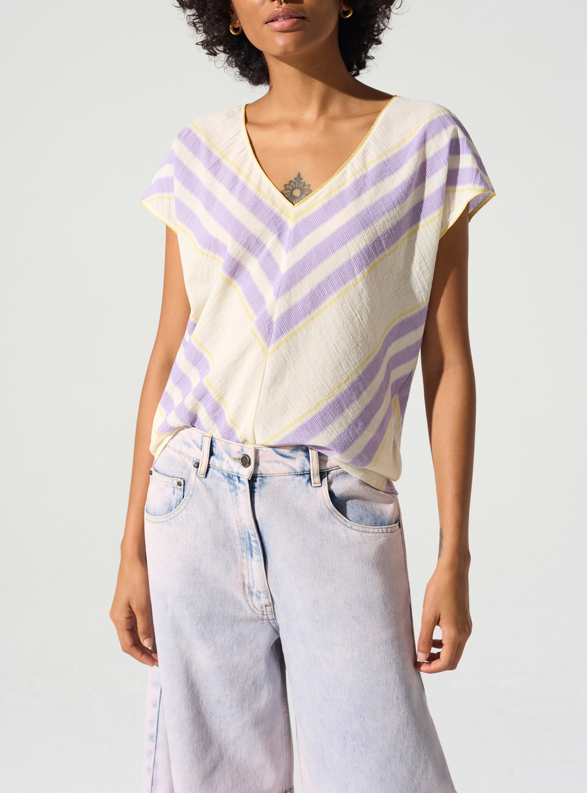 Blouse encolure V Cotélac 