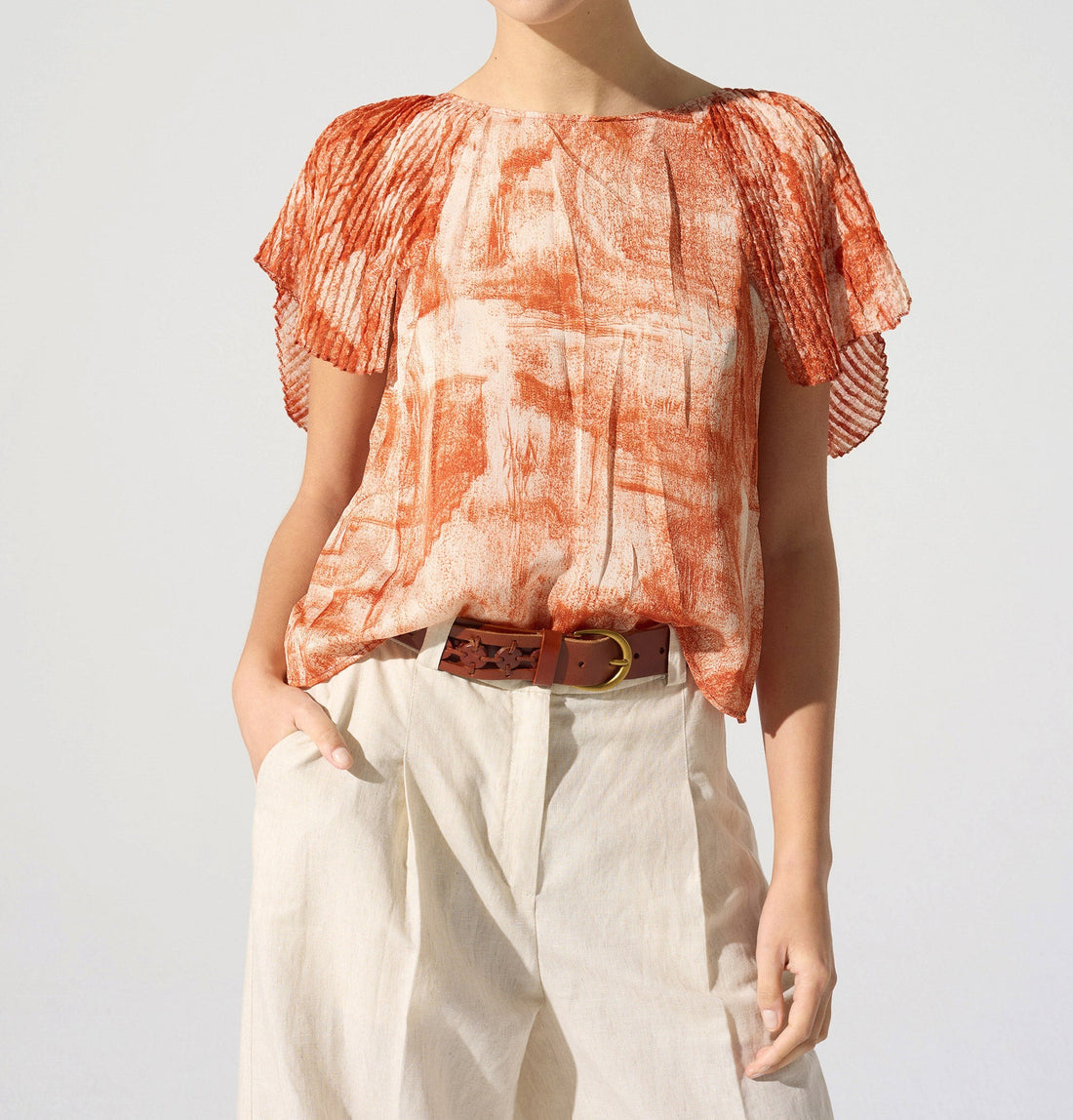 Débardeur avec volants plissés Cotélac 