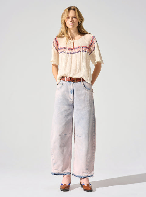 Blouse manches papillons