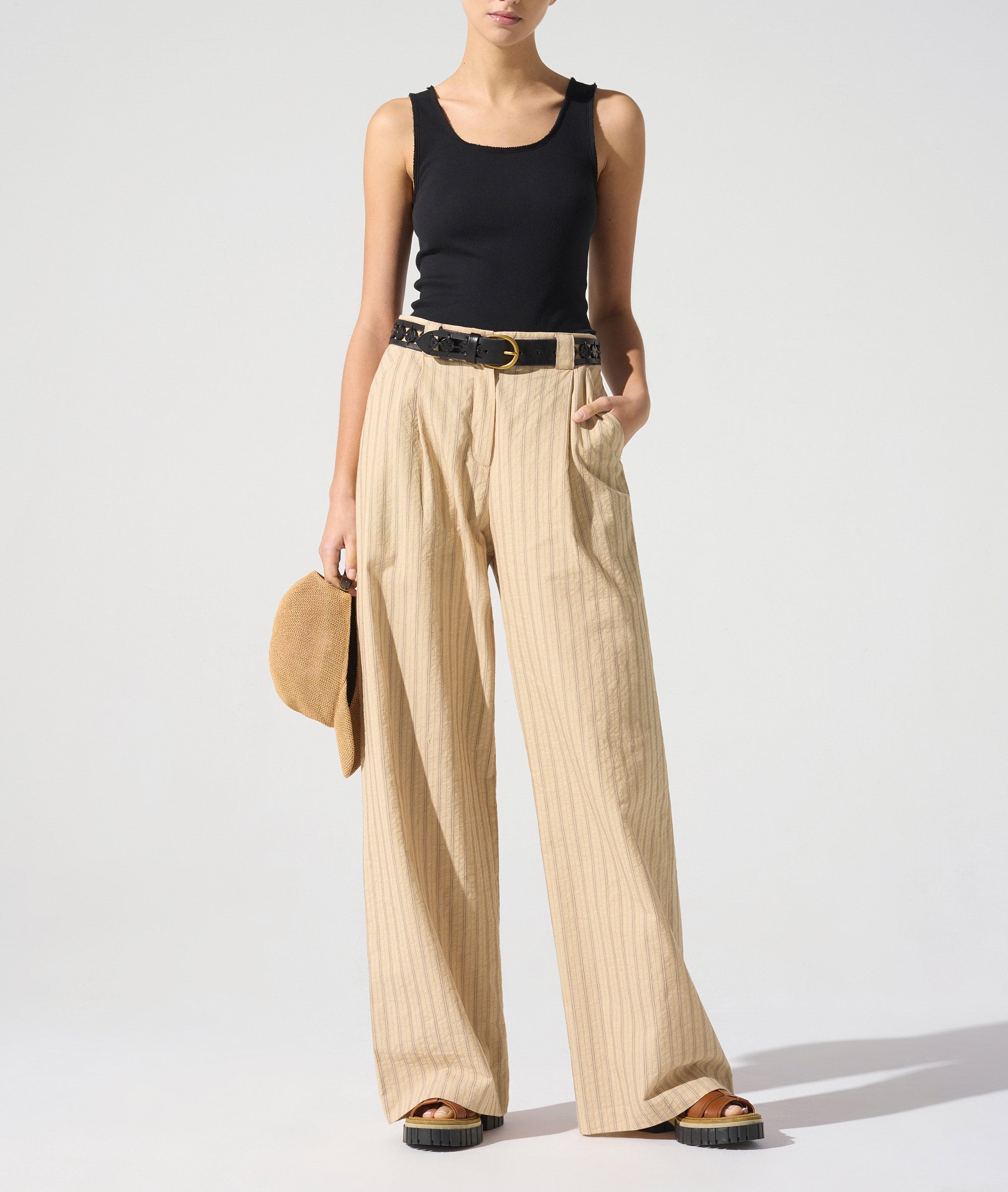 Pantalon large ceinture anglaise Cotélac 