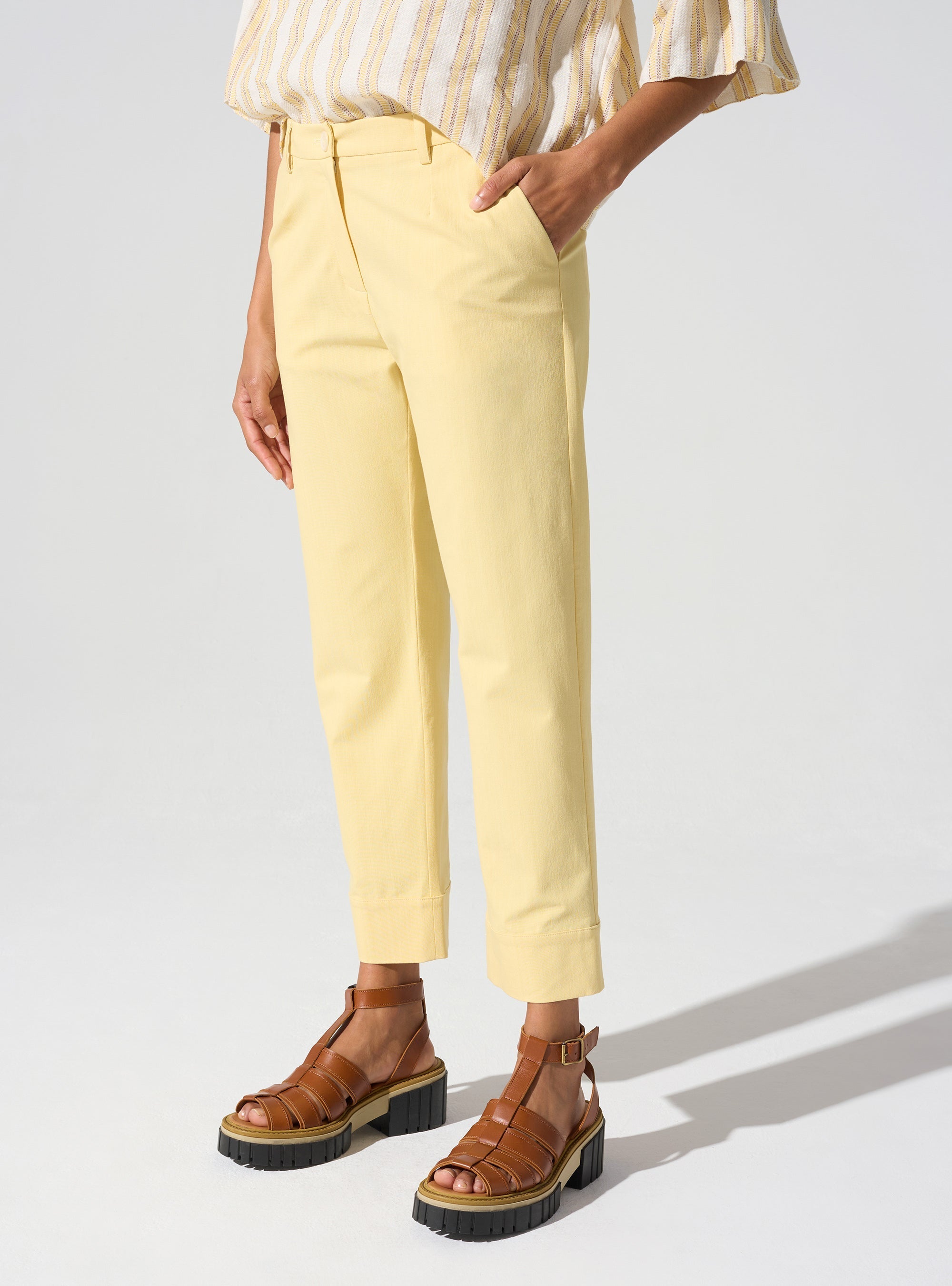 Pantalon Capri avec ceinture passant Cotélac 
