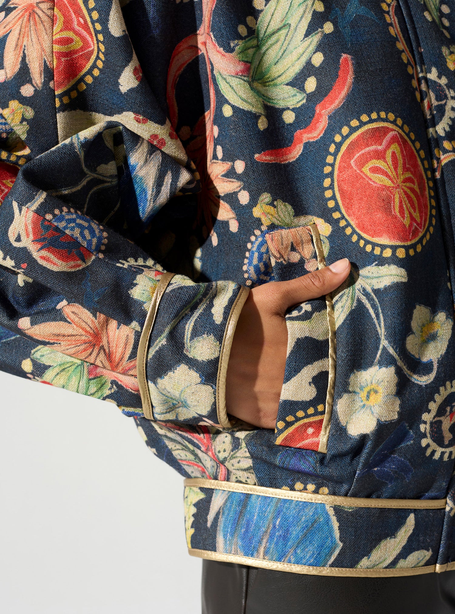 Oversized jacket with high collar