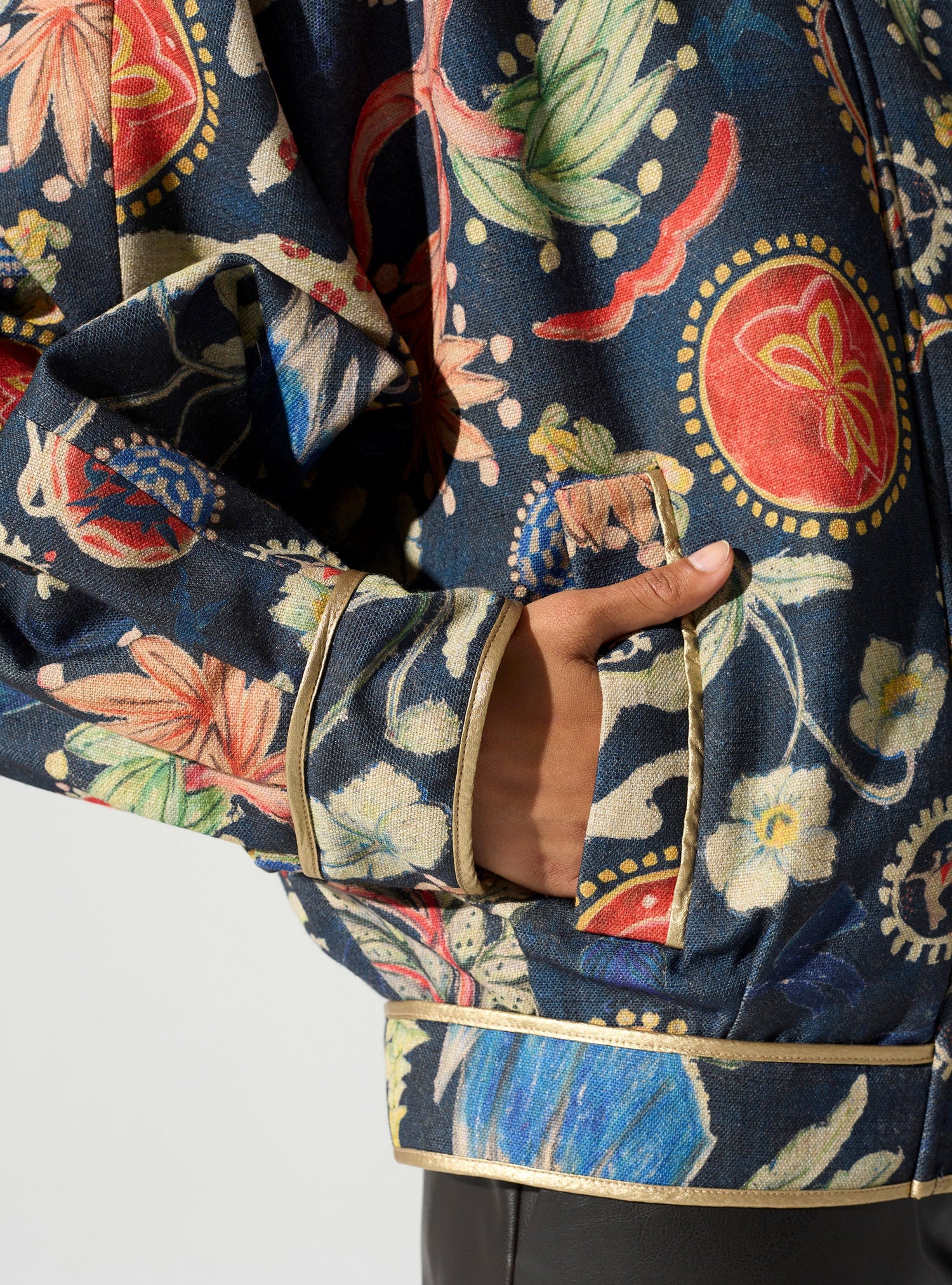 Oversized jacket with high collar