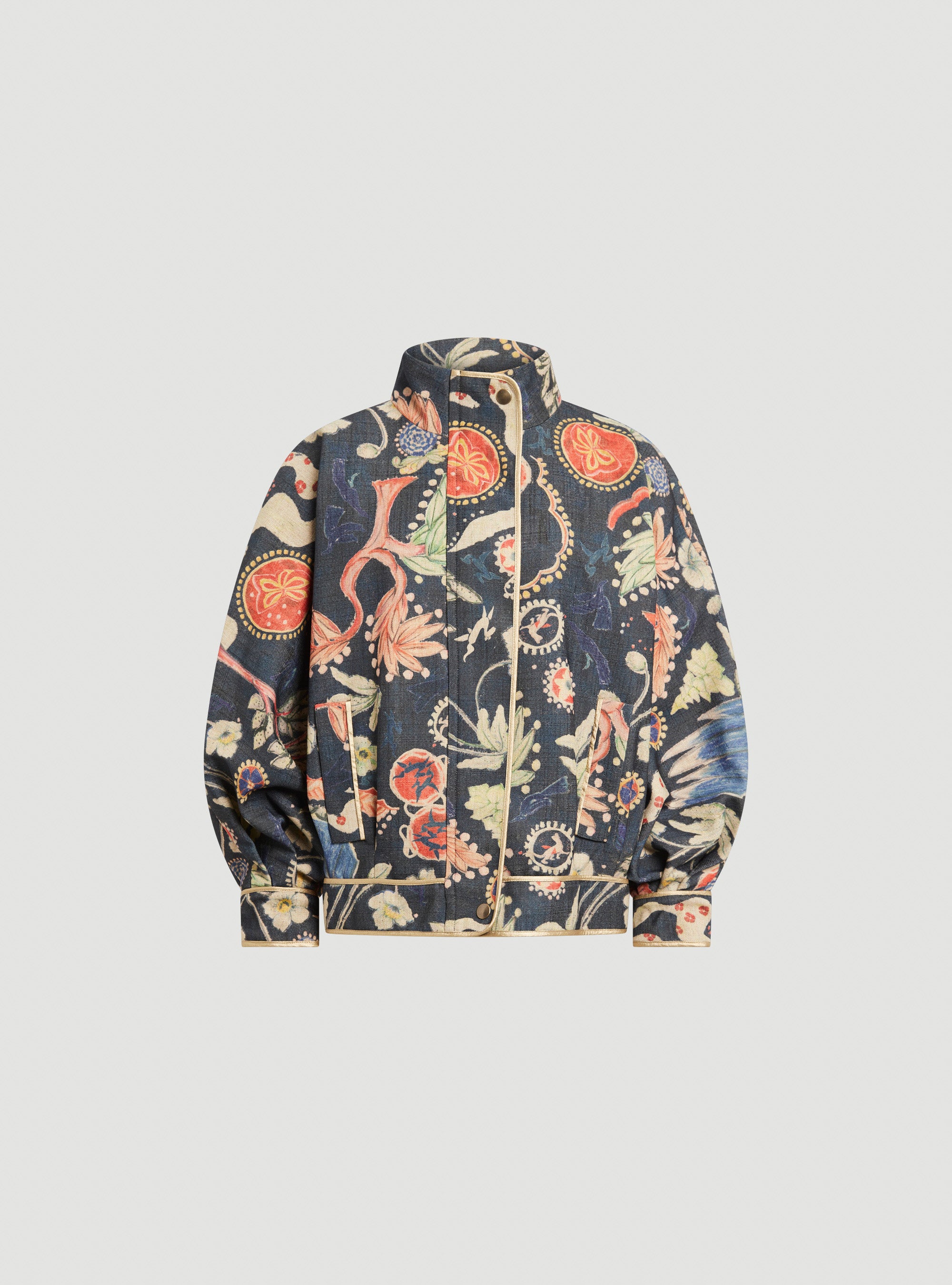 Oversized jacket with high collar