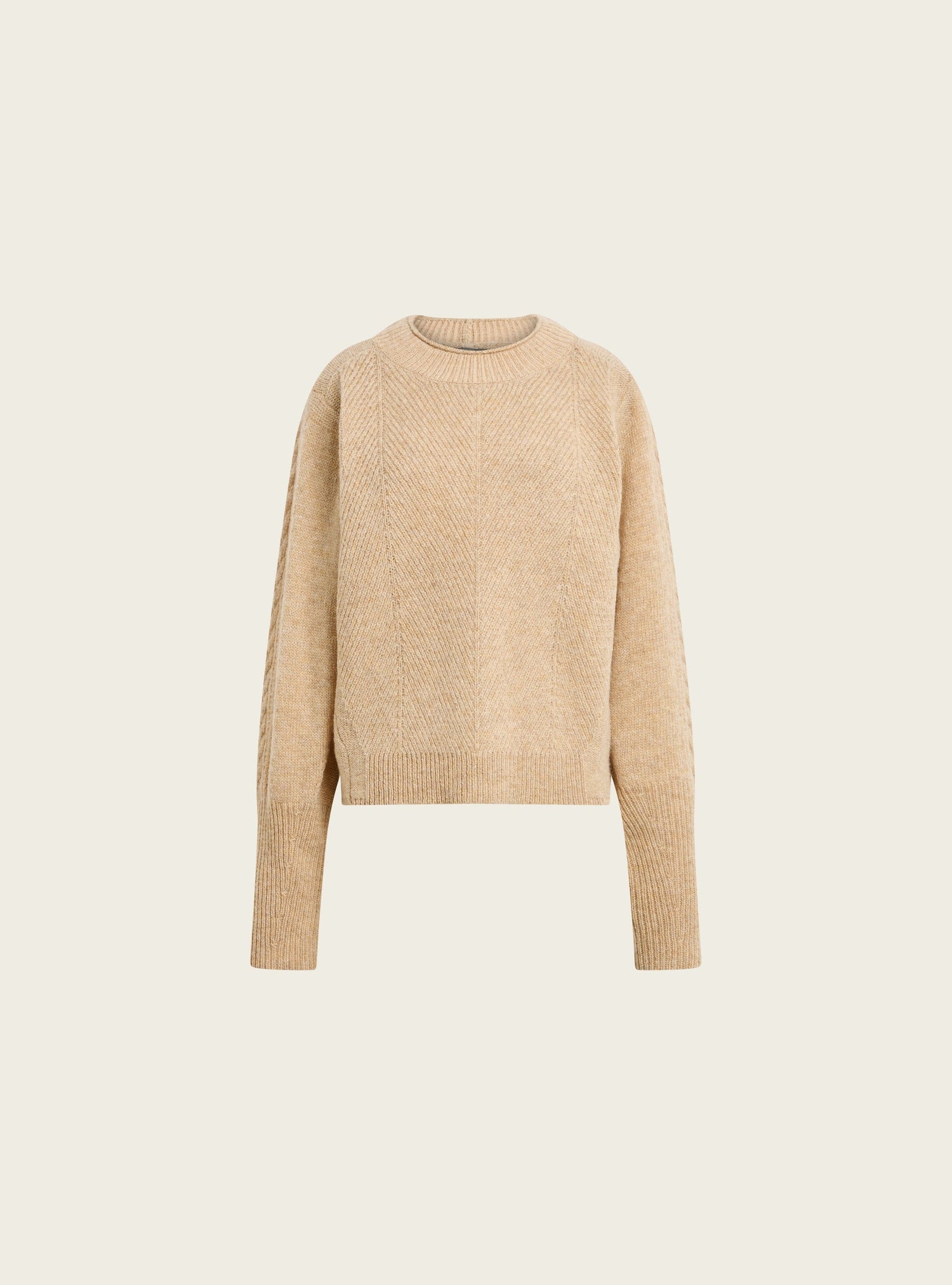 Pull en laine jacquard à manches travaillées – Volume droit Cotélac 