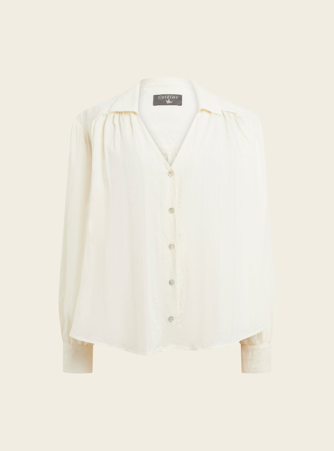 Chemise en coton jacquard et col V Cotélac 