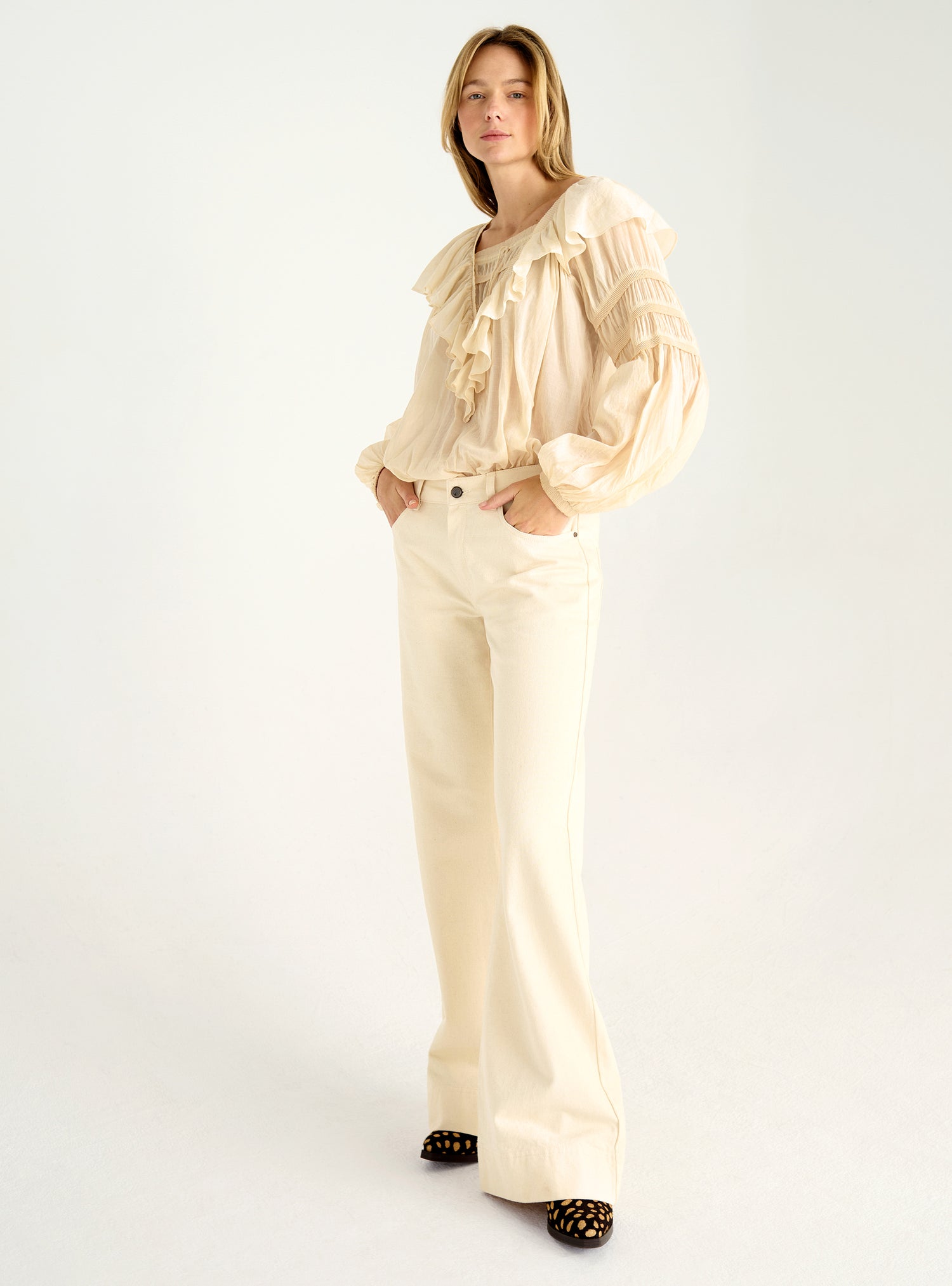Blouse en voile plissé