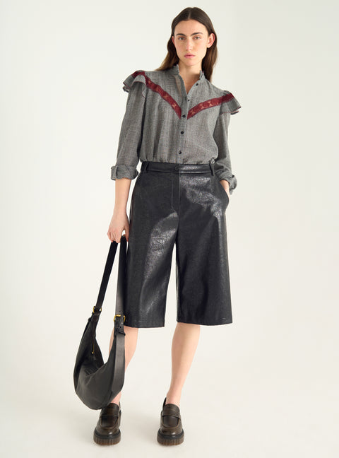 Chemise en laine et coton