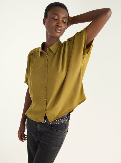 Loose cupro shirt