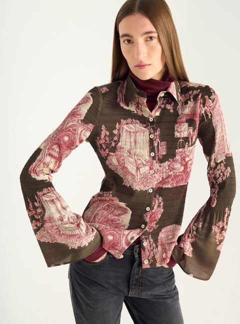 Chemise ajustée bouillonné Cotélac 