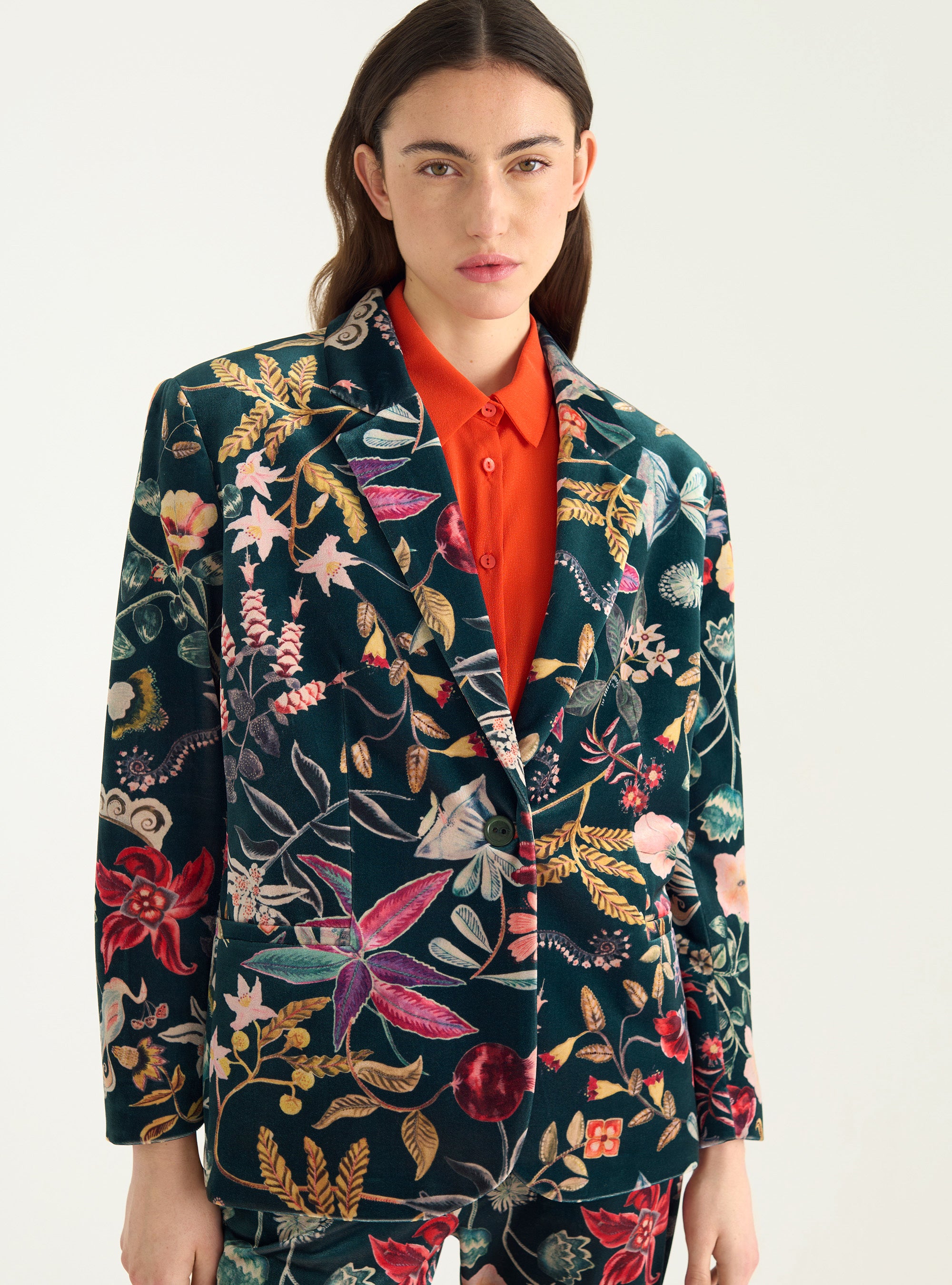 Veste blazer en maille velours
