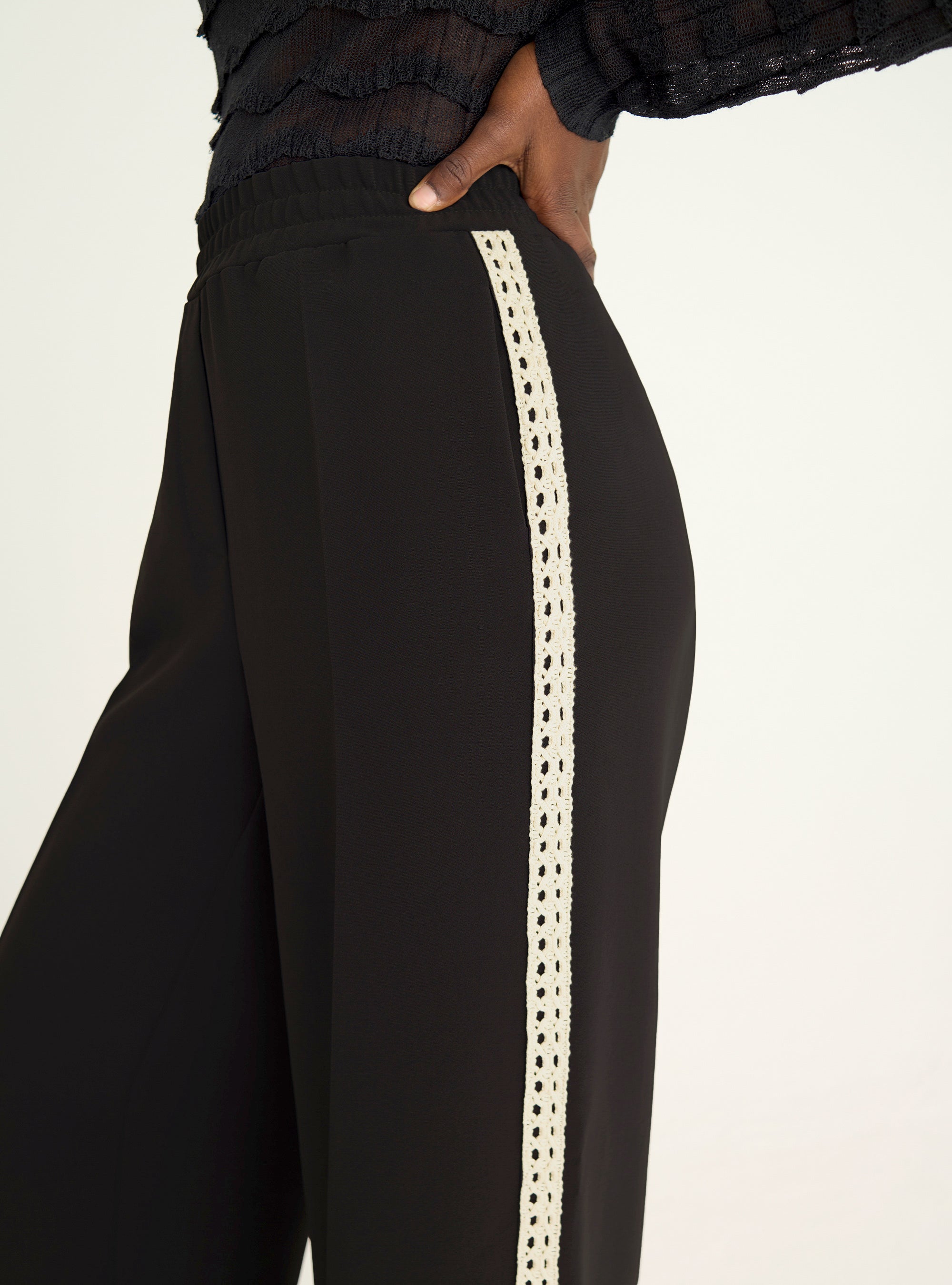 Wide pants with elasticated waist