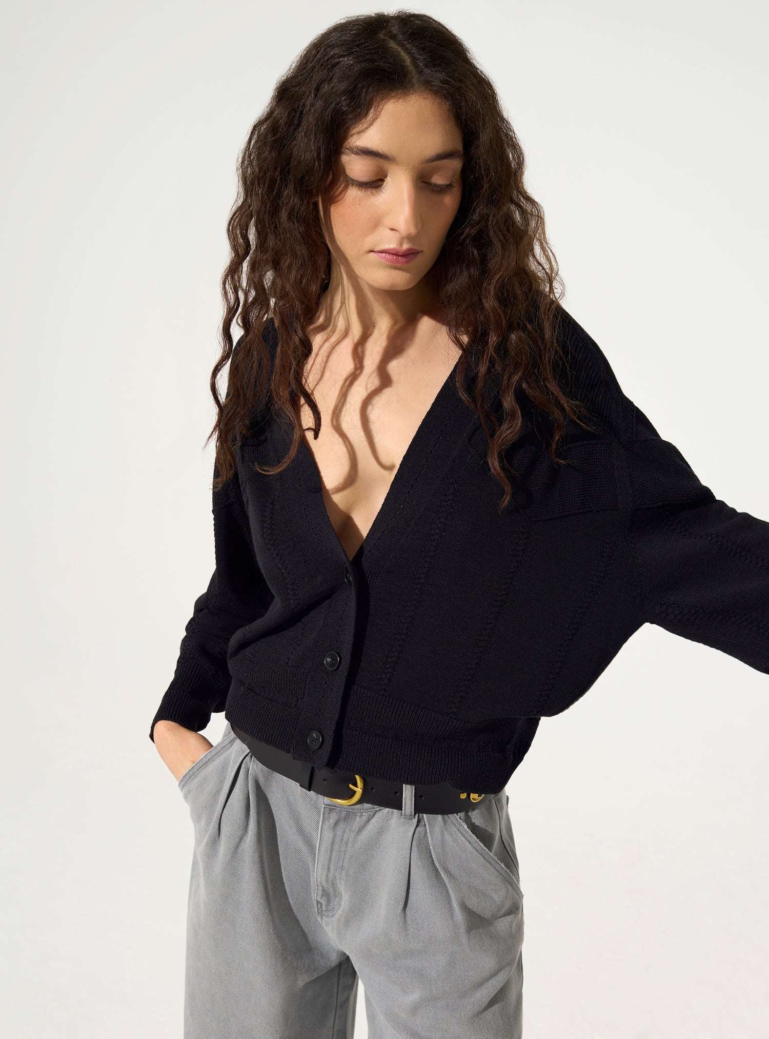 Cardigan en coton noir