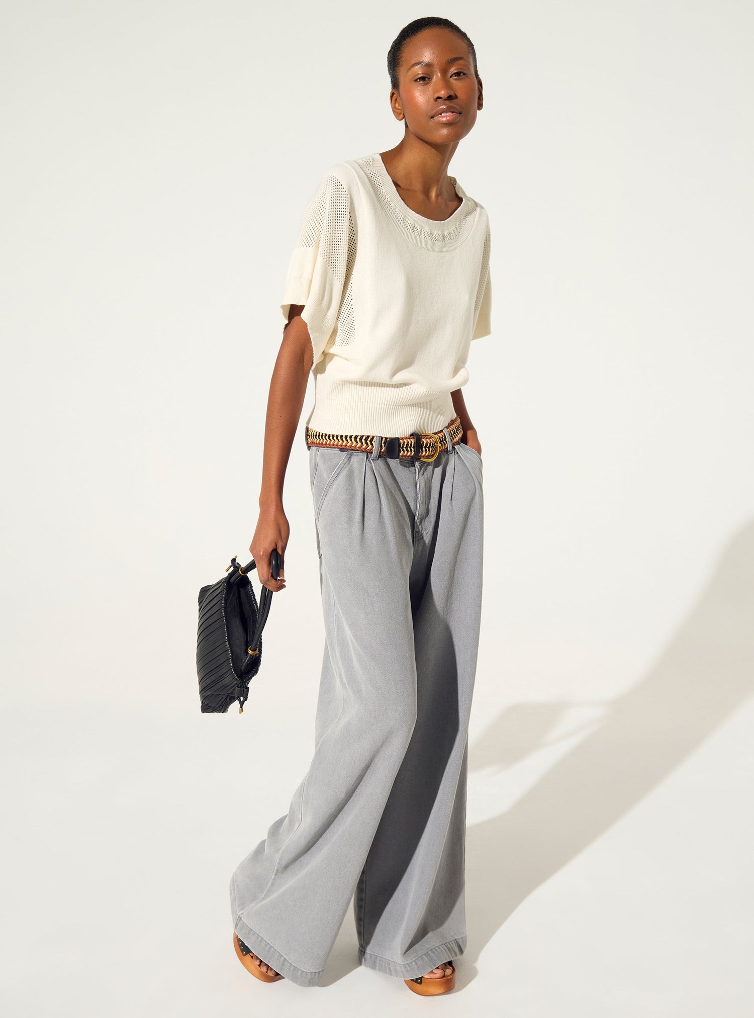 white cotton and cashmere sweater