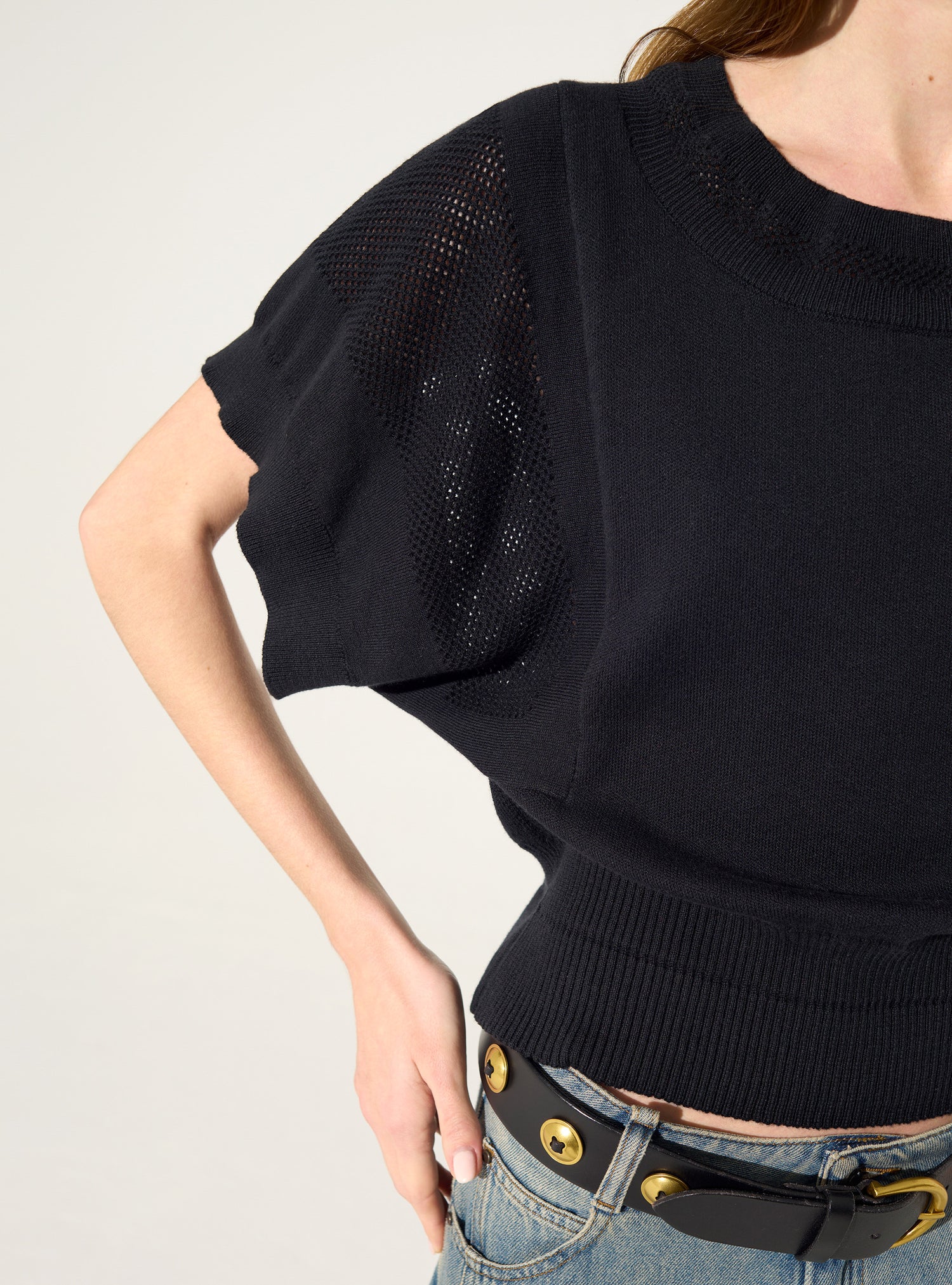 Pull en coton et cachemire noir