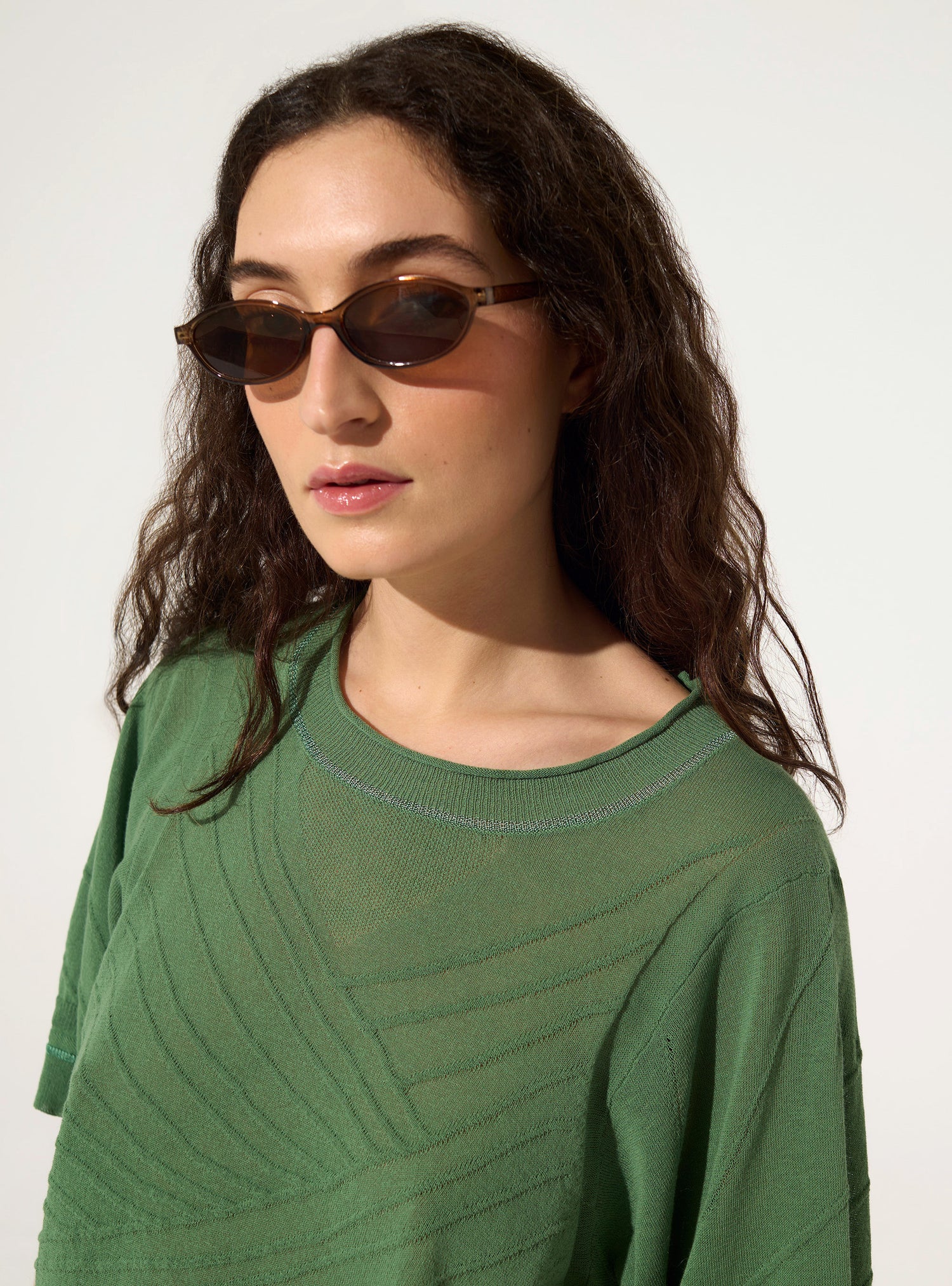 Green cotton sweater