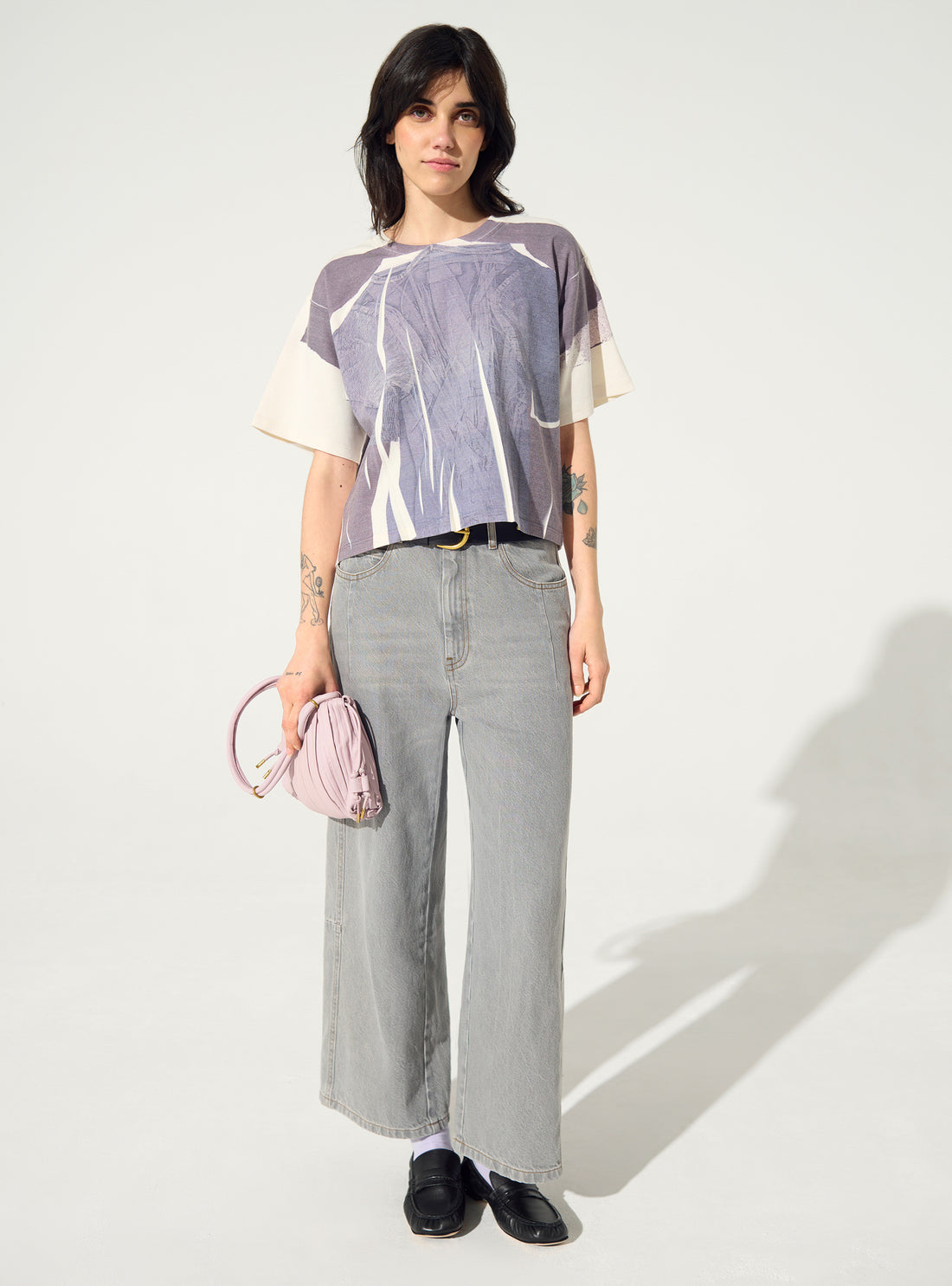 Blue sublimated fitted T-shirt