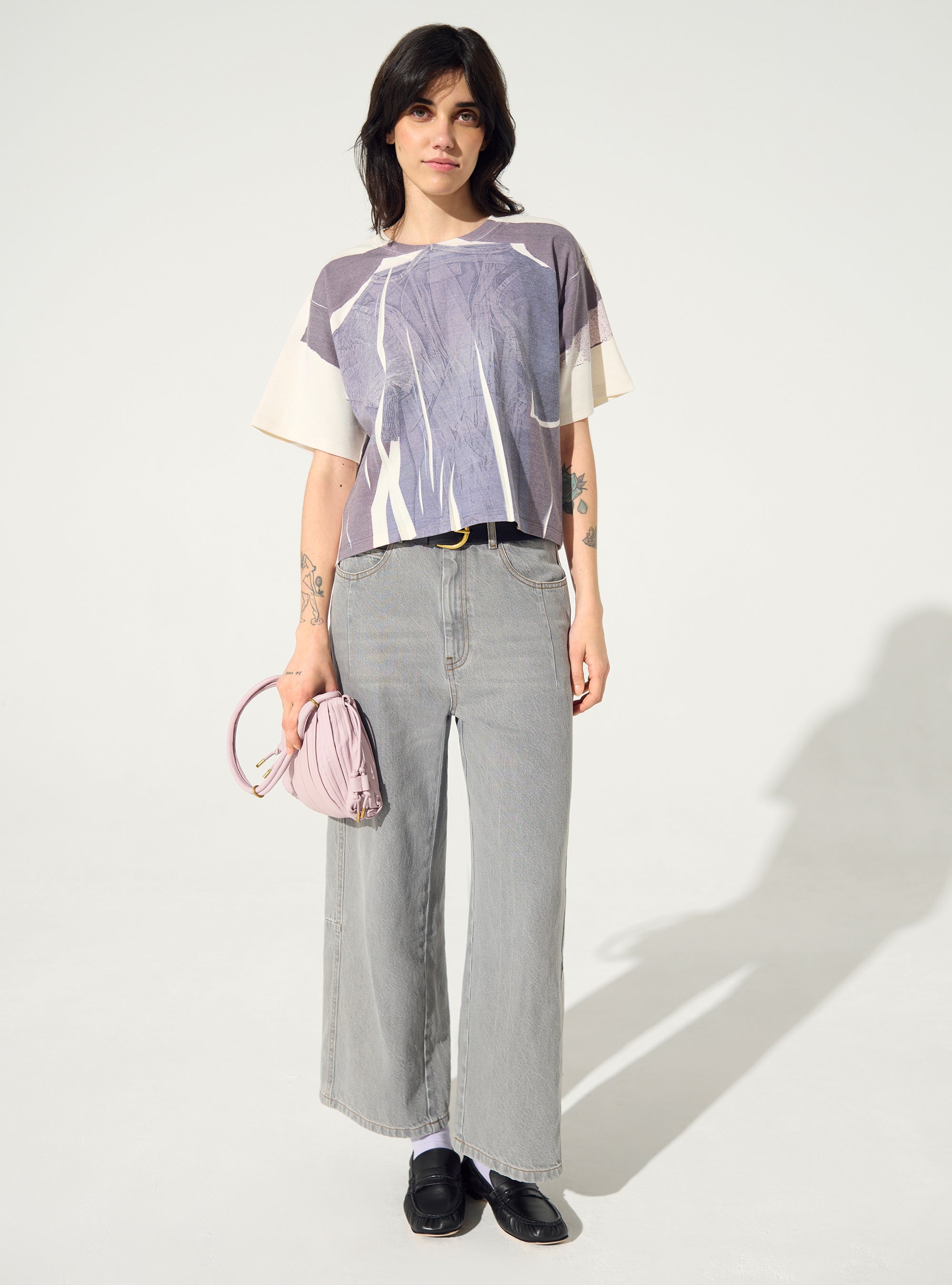 Blue sublimated fitted T-shirt