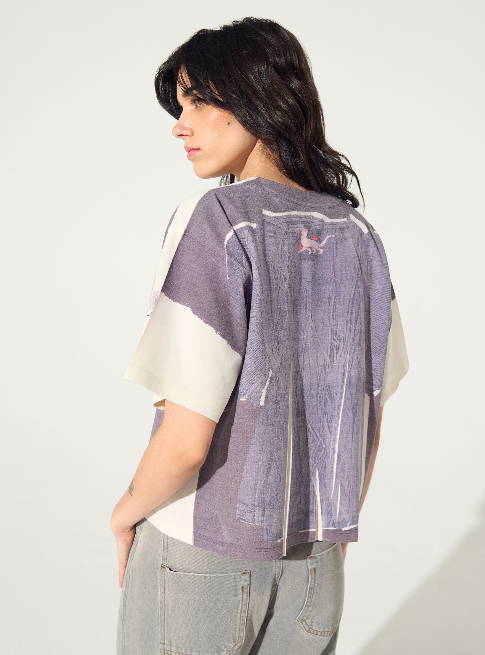 Blue sublimated fitted T-shirt