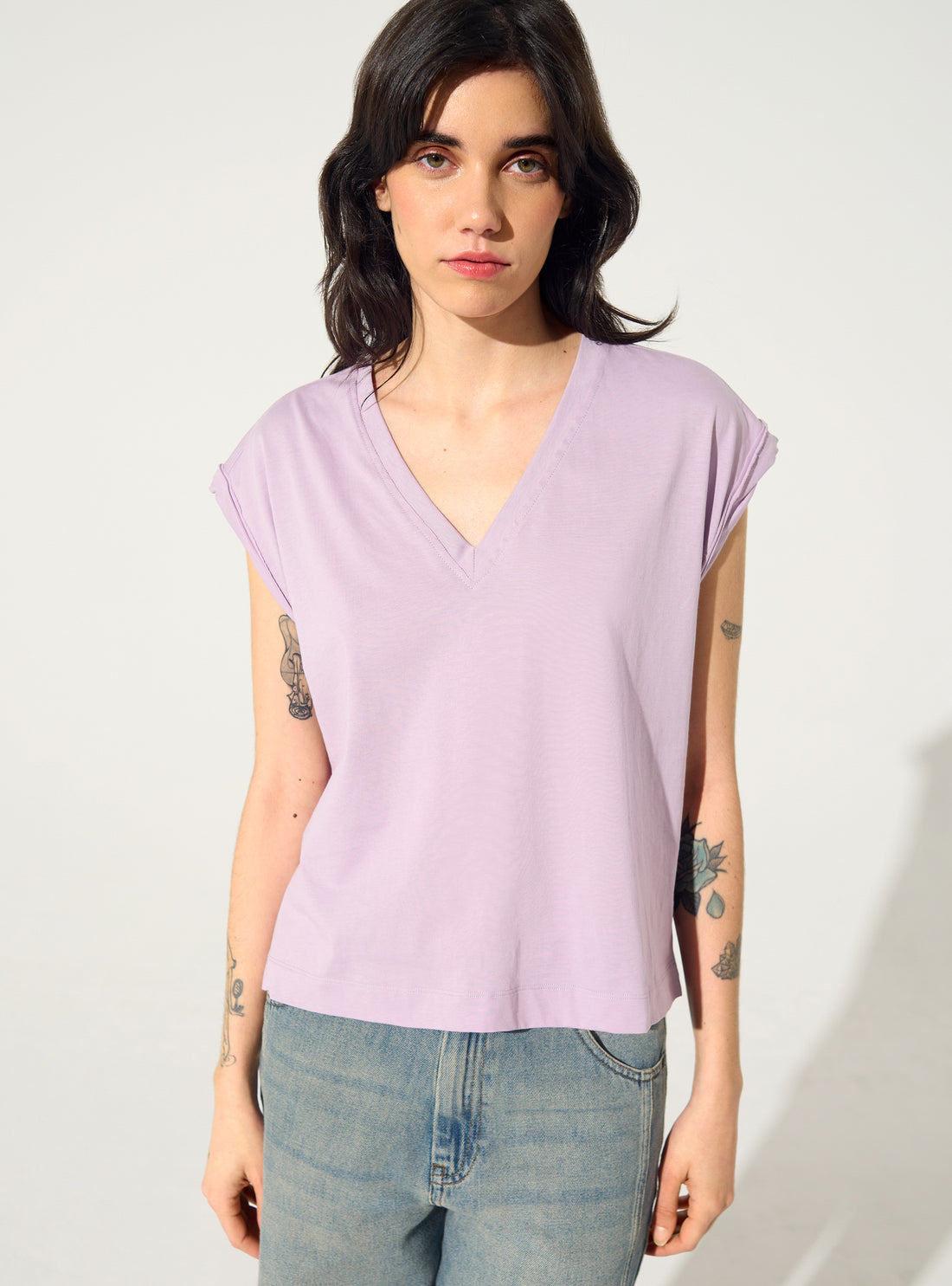Purple organic cotton tank top