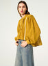 Chemise oversize plissée et Dentelle de Calais-Caudry® ocre jaune