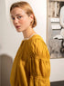 Blouse plissée et Dentelle de Calais-Caudry® ocre jaune Cotélac 