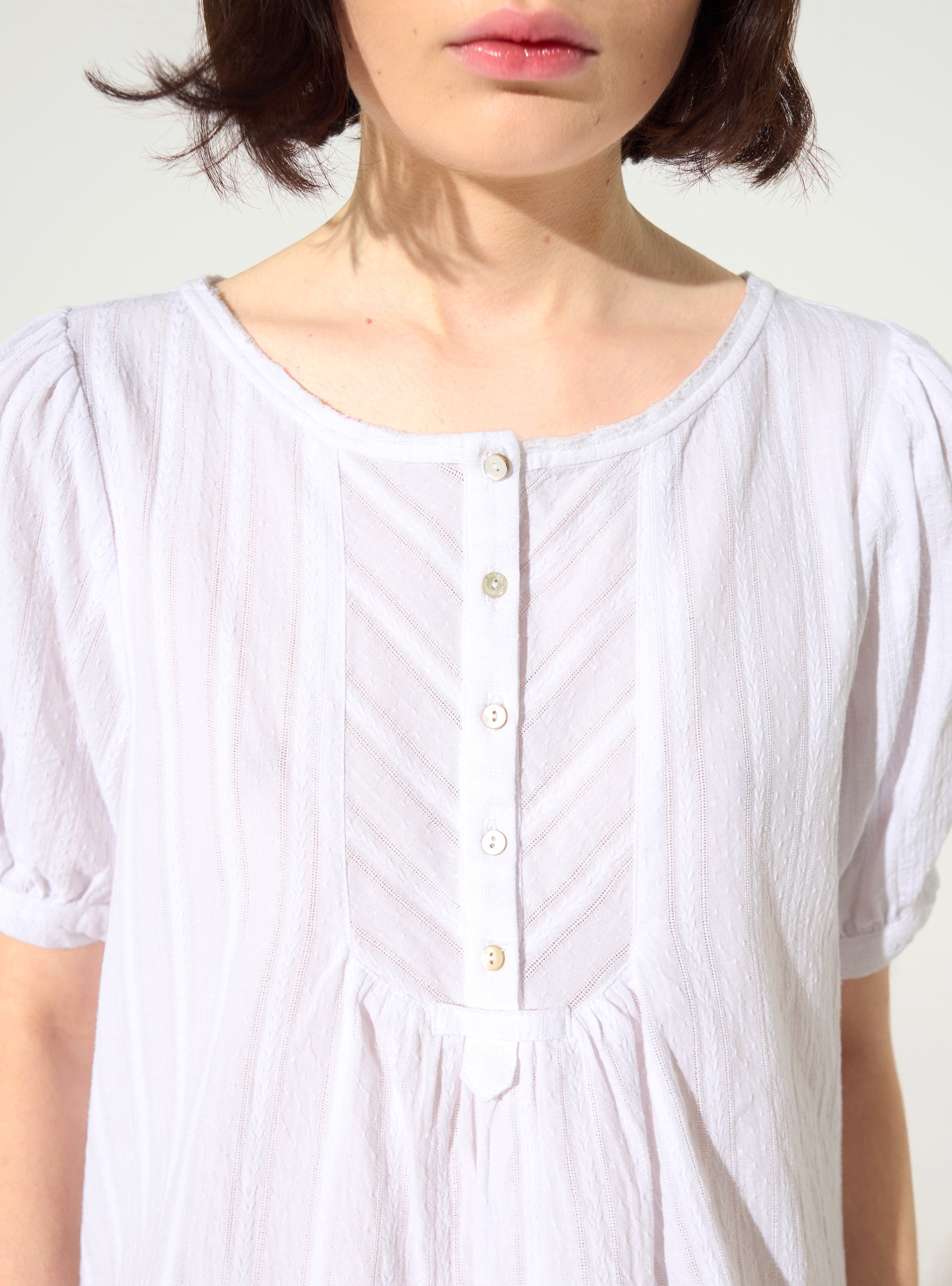 Blouse ample en coton blanc