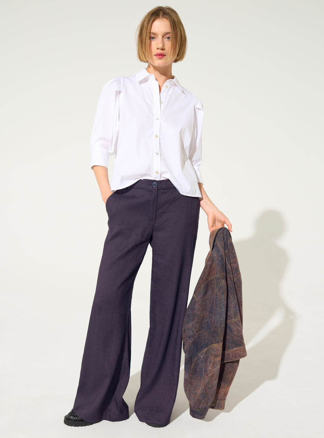 Chemise ample en coton blanche