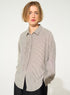 Chemise oversized plissée rayée