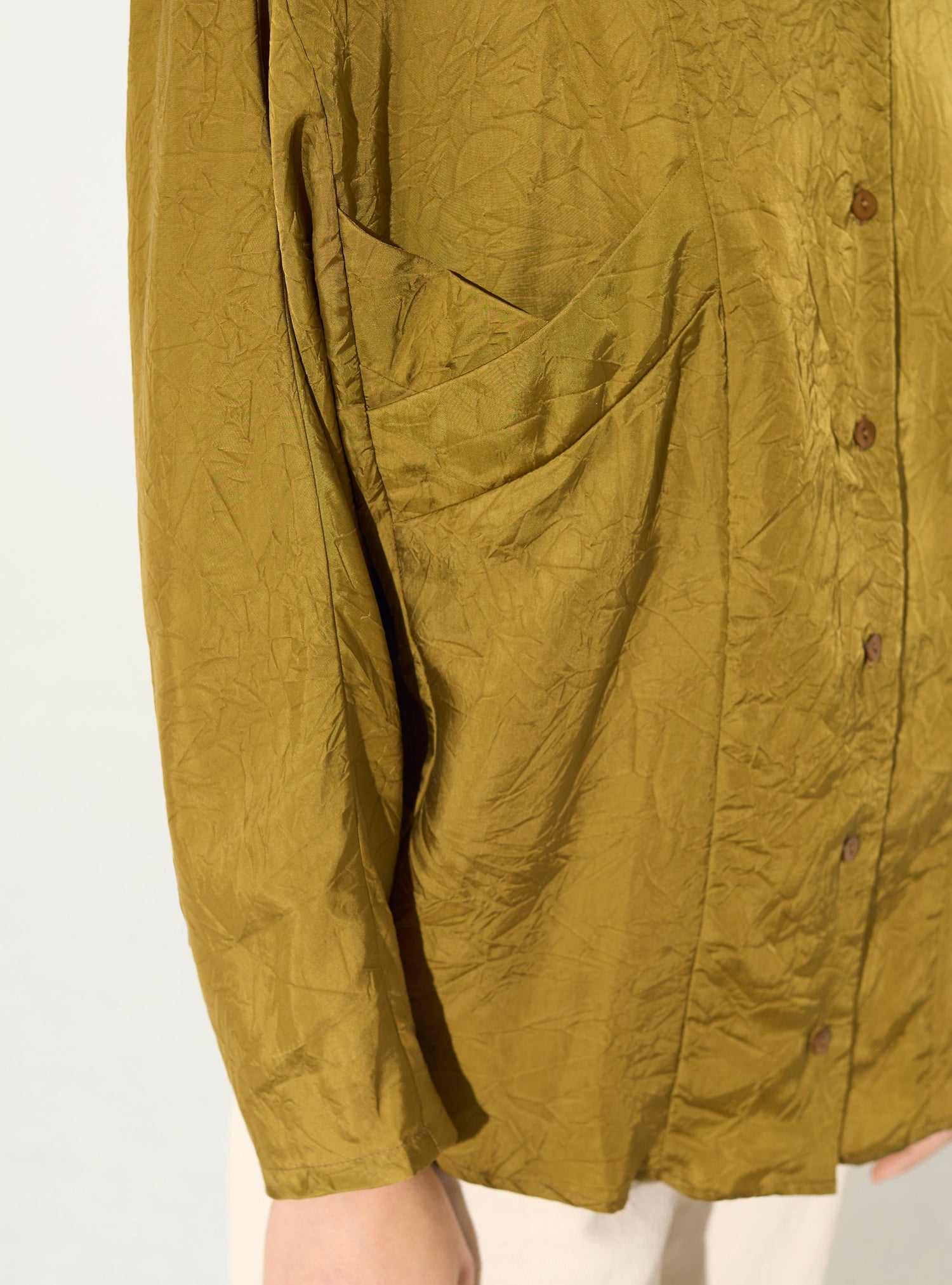 Chemise oversize en cupro bronze