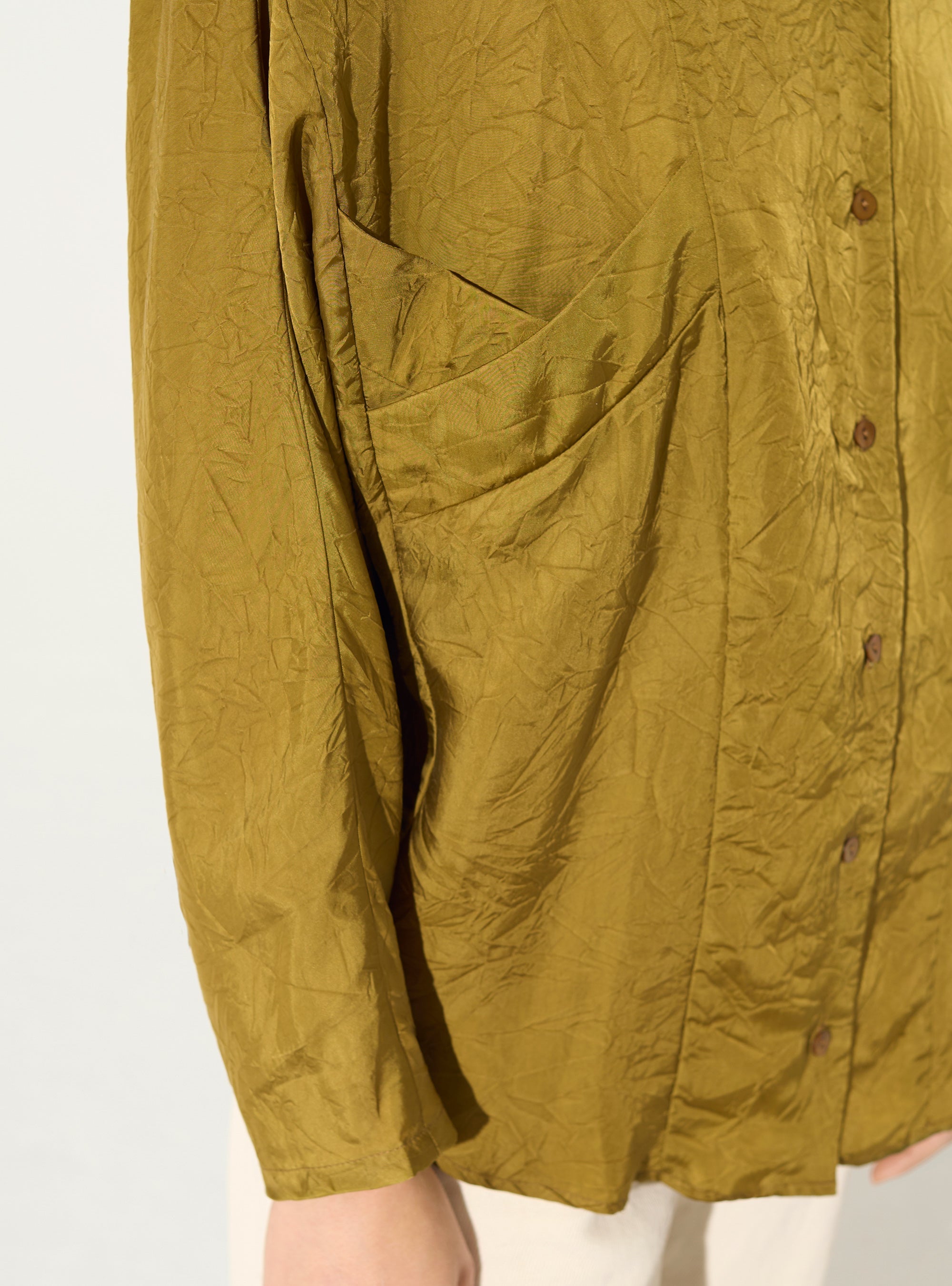 Chemise oversize en cupro bronze