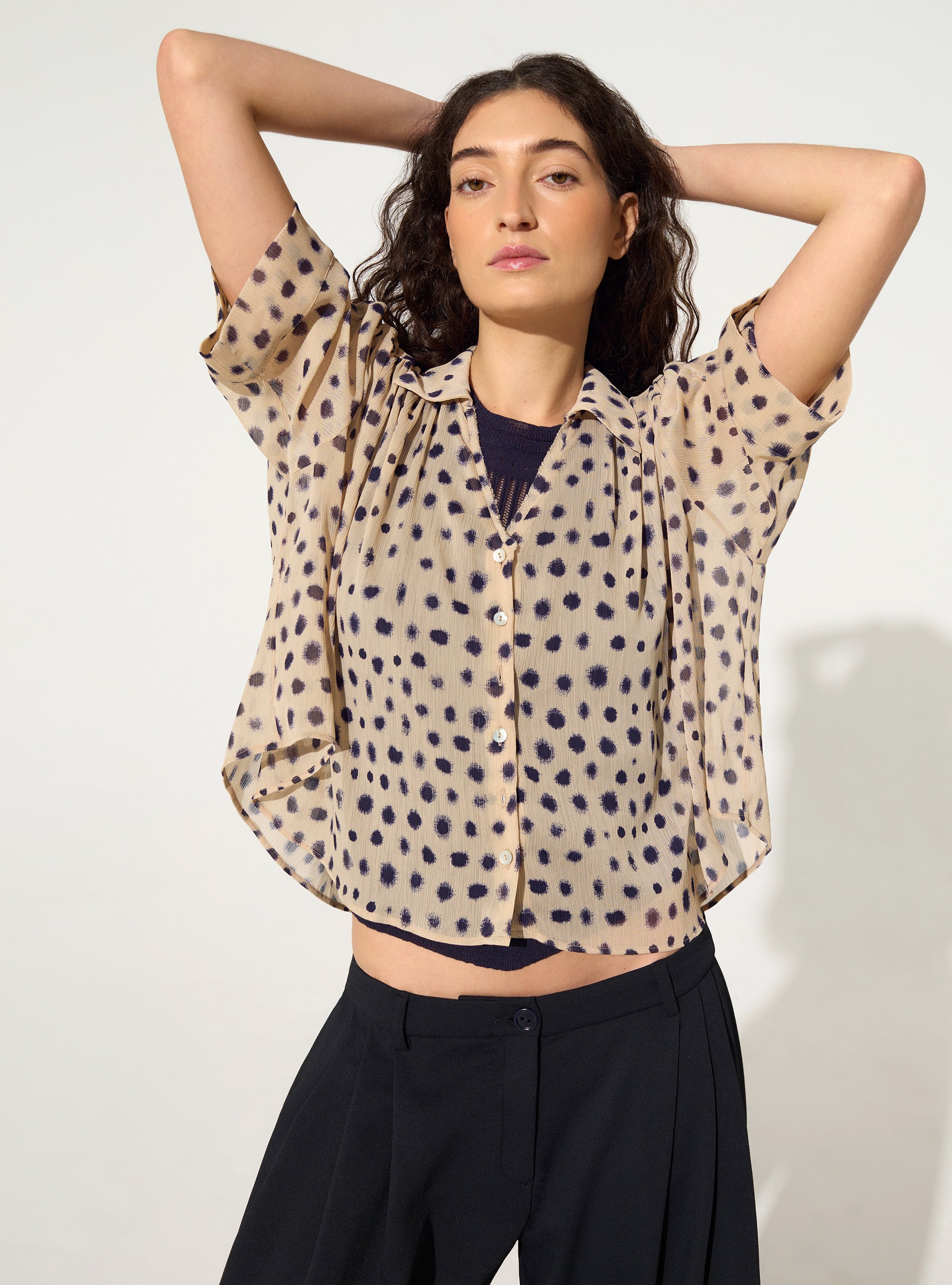 Chemise oversize XXL imprimé maison rose