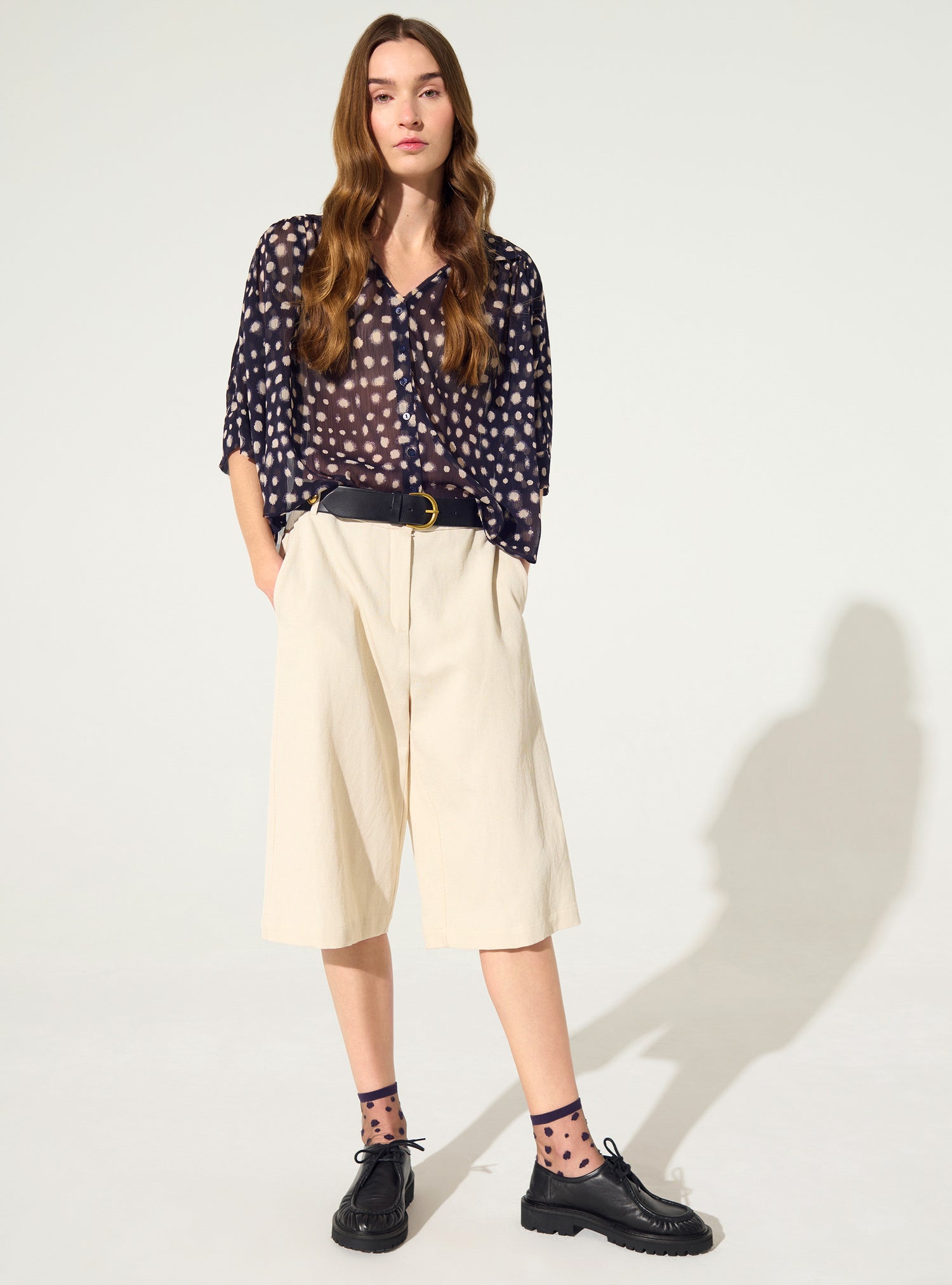 Oversized XXL shirt with purple house print