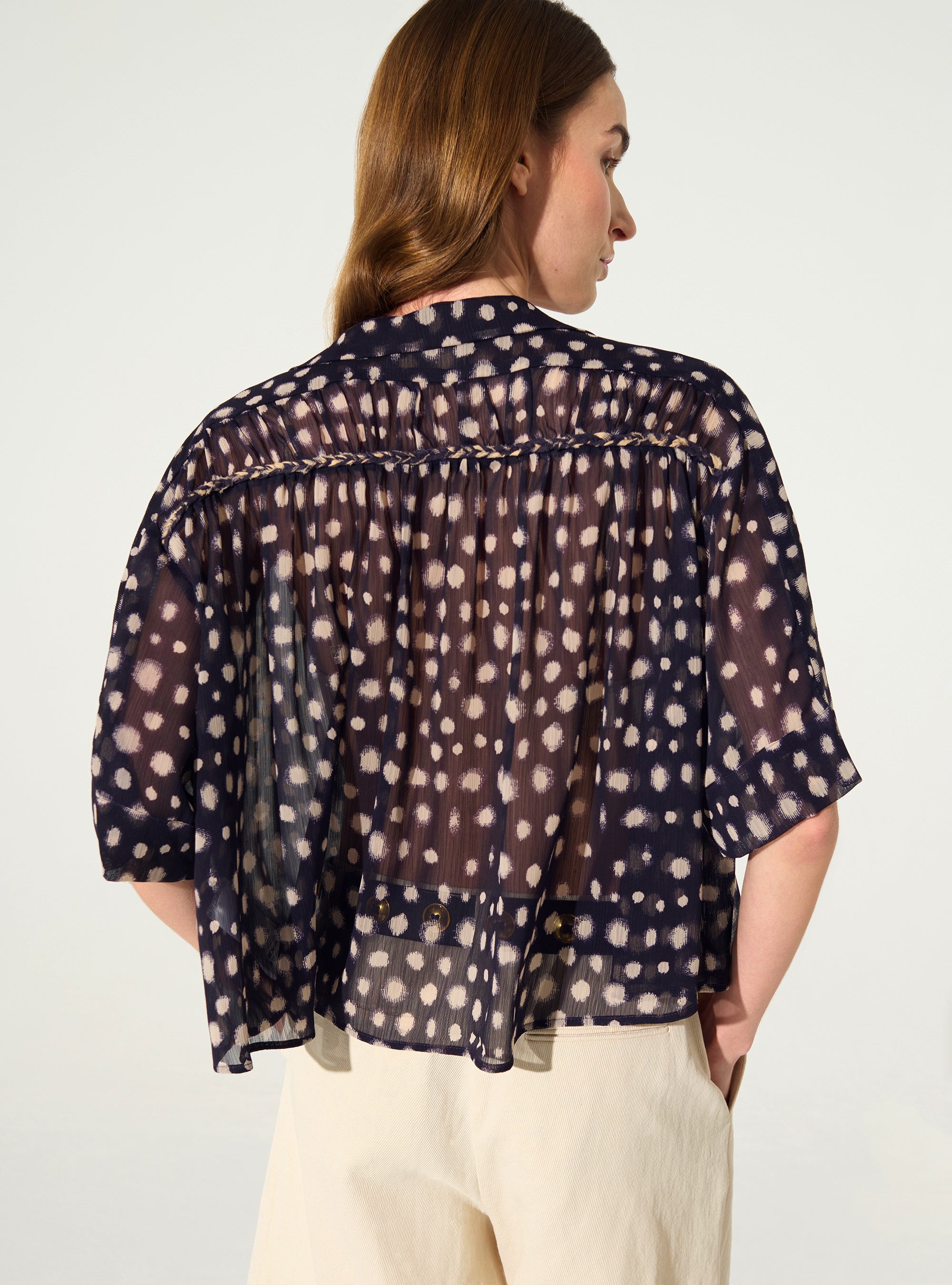 Oversized XXL shirt with purple house print