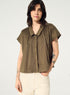 Brown pleated shirt