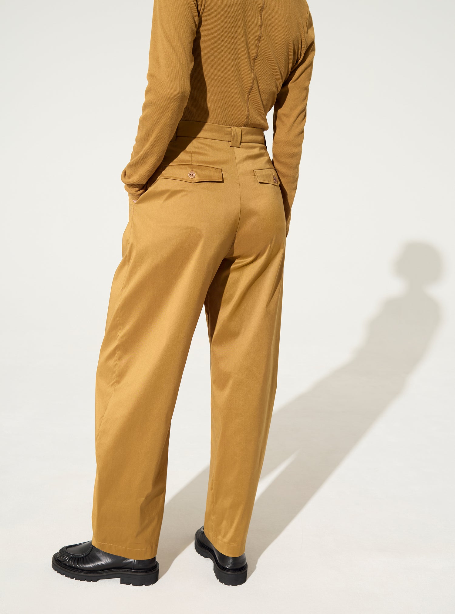 Pantalon imprimé en coton marron