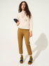 Brown cotton cropped trousers