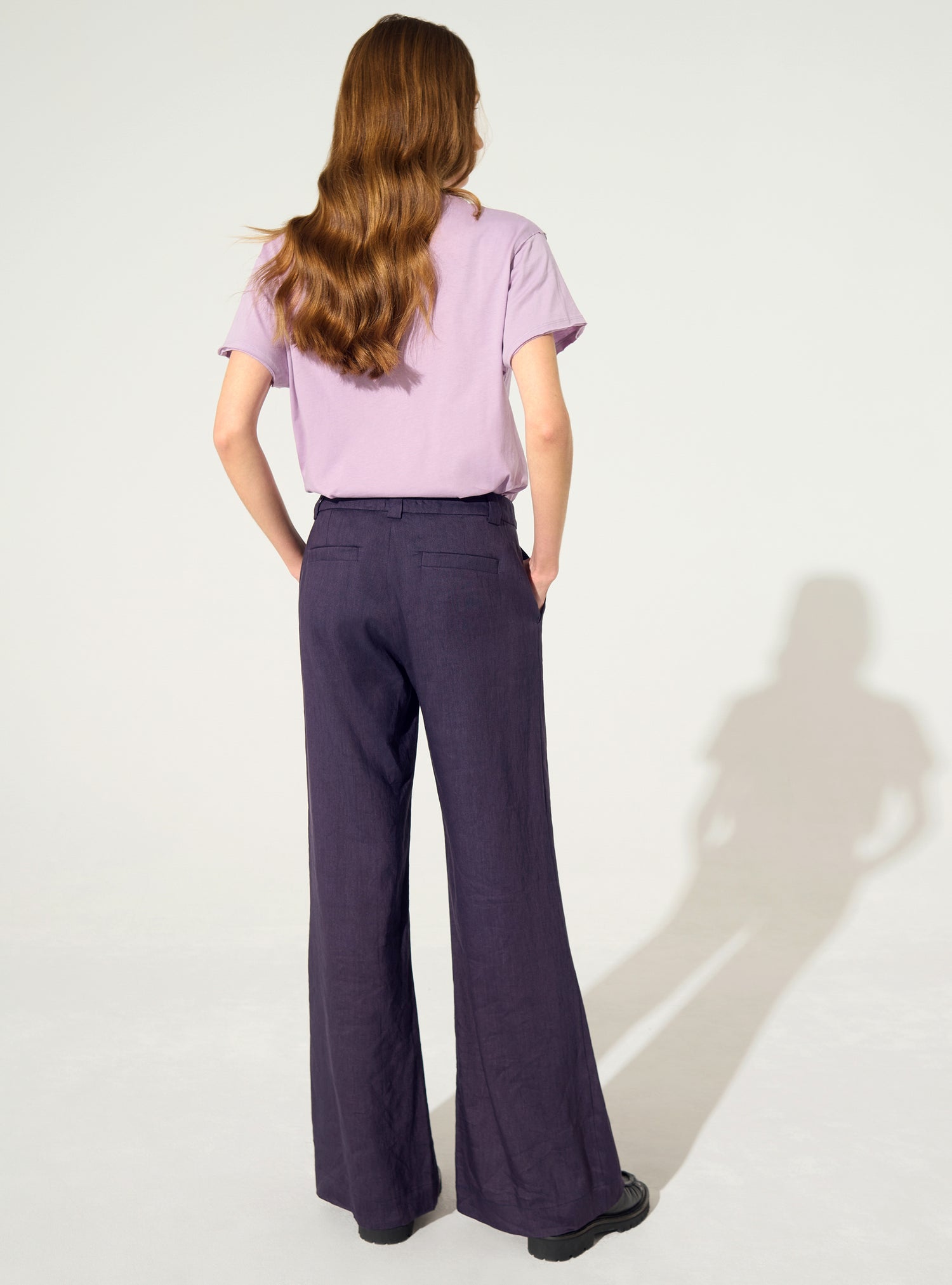 Pantalon en lin violet